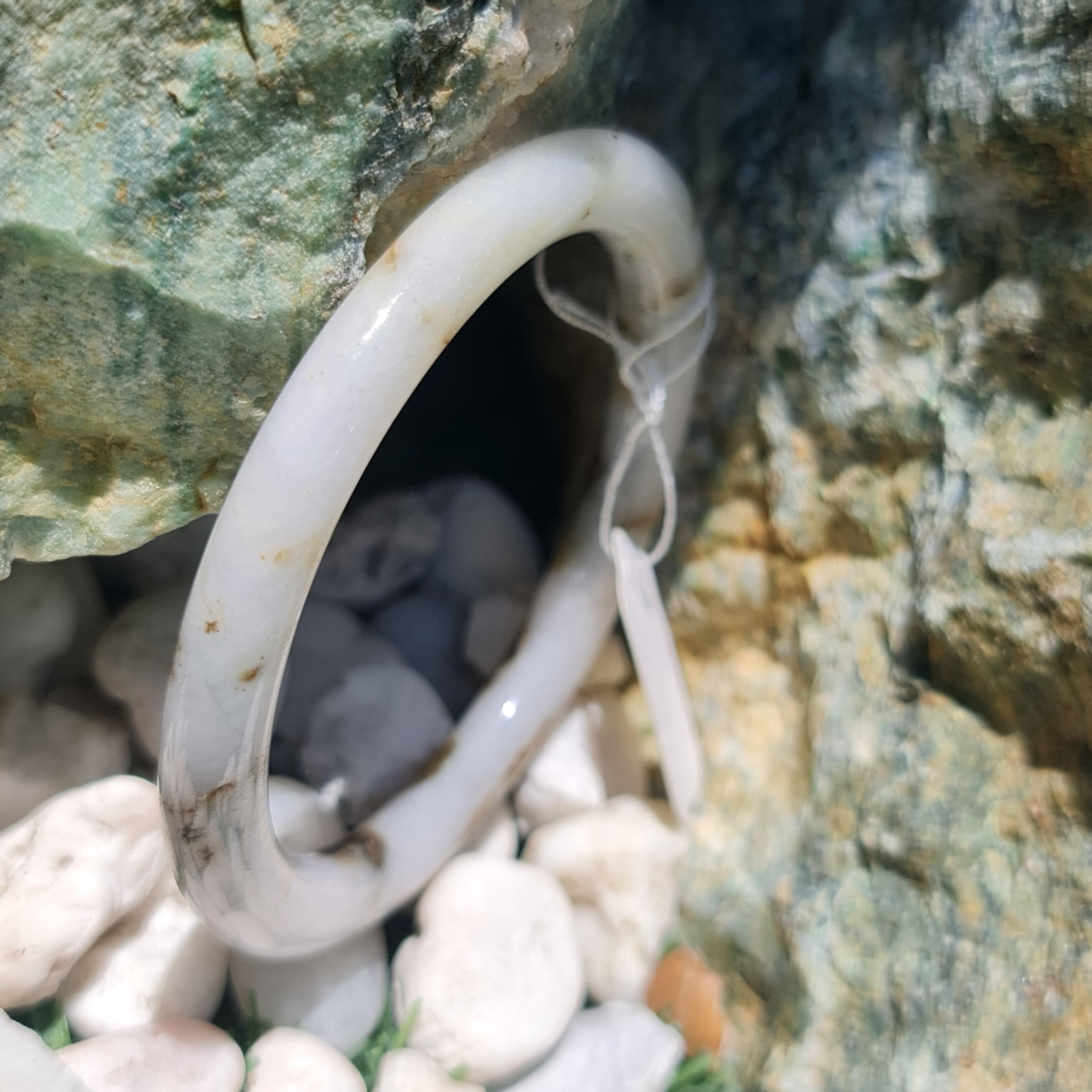 ฺ๋JB6711041 หยก พม่า แท้ Jade กำไลหยก 52.9 มม. (Jadeite bracelet) พม่า (Myanmar)