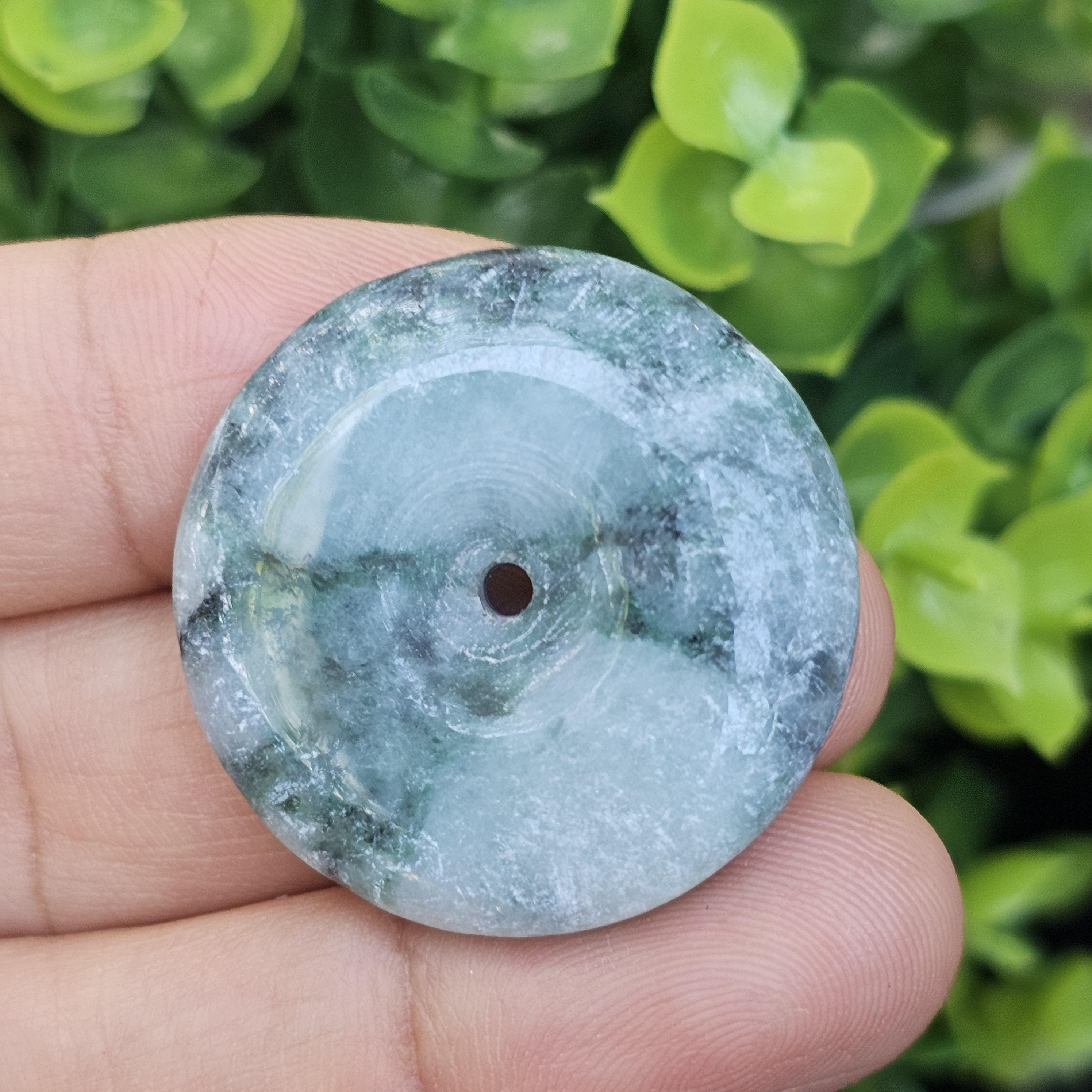 หยก พม่า แท้ Jade จี้โดนัทหยก (Bi-dise jadeite) พม่า (Myanmar) 57.20 กะรัต (Cts.)
