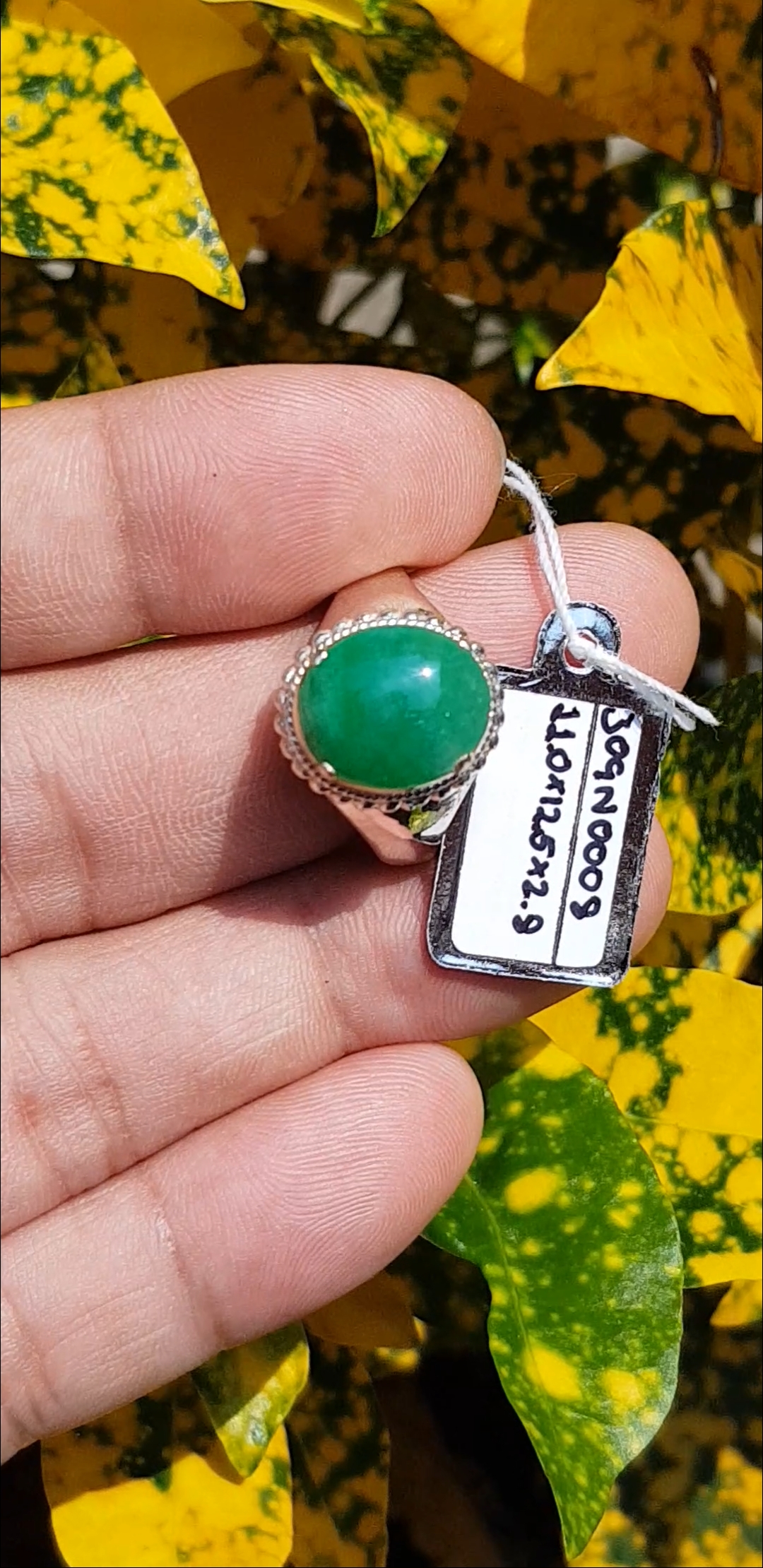 หยก พม่า แท้ Jade แหวนหยก 翡翠戒指 (Jadeite ring) 3.12 กะรัต (Cts.) ดิบ ไม่ผ่านการปรับปรุง (Type A) พม่า (Myanmar)
