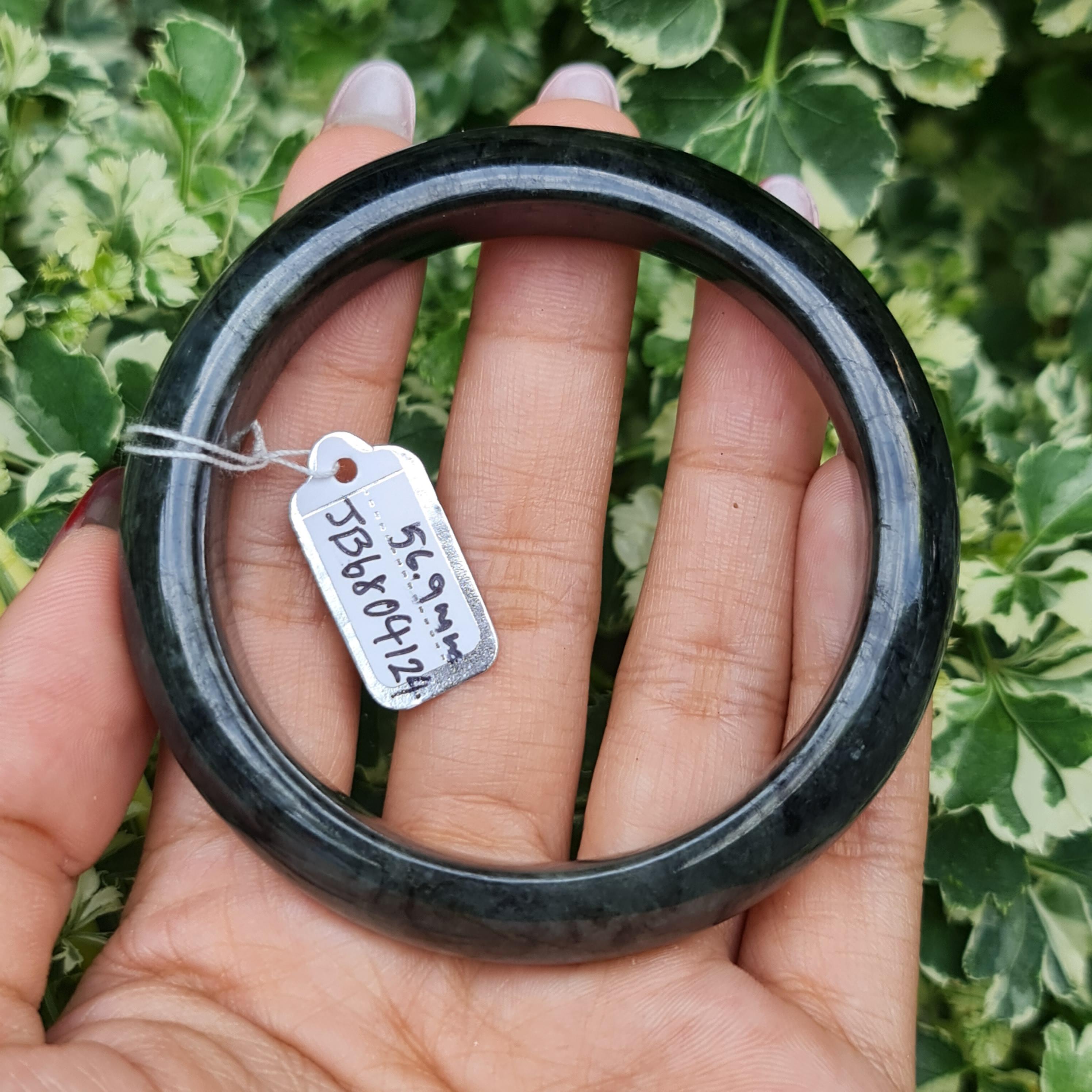 JB6804124 หยก พม่า แท้ Jade กำไลหยก 56.9 มม. (Jadeite bracelet) พม่า (Myanmar)