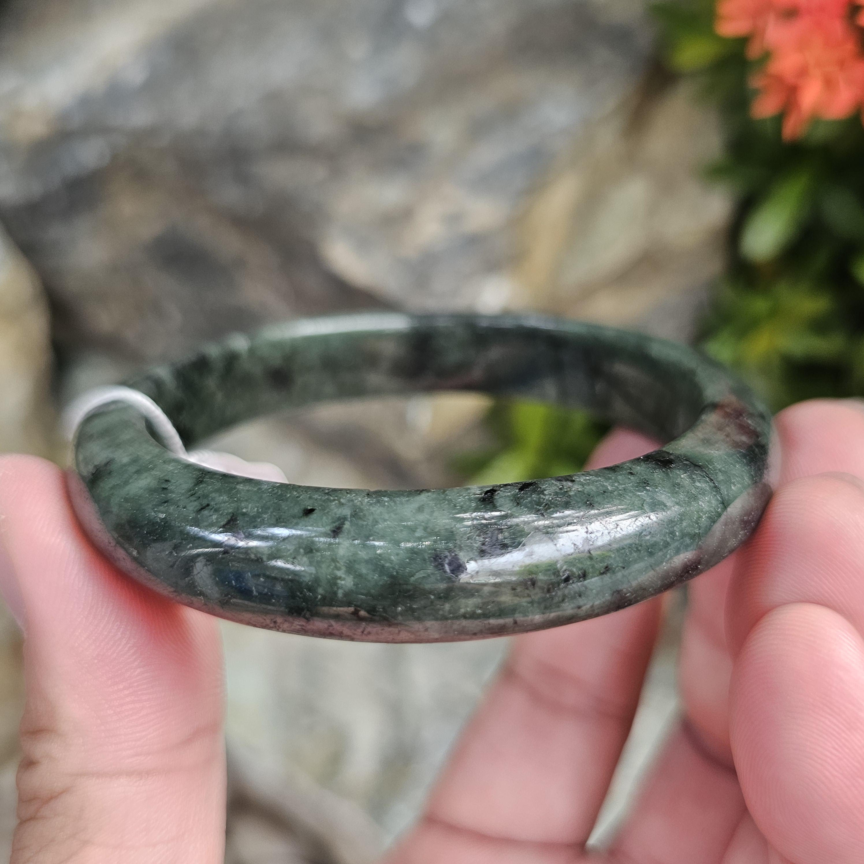 JB6804050 หยก พม่า แท้ Jade กำไลหยก 62.0 มม. (Jadeite bracelet) พม่า (Myanmar)