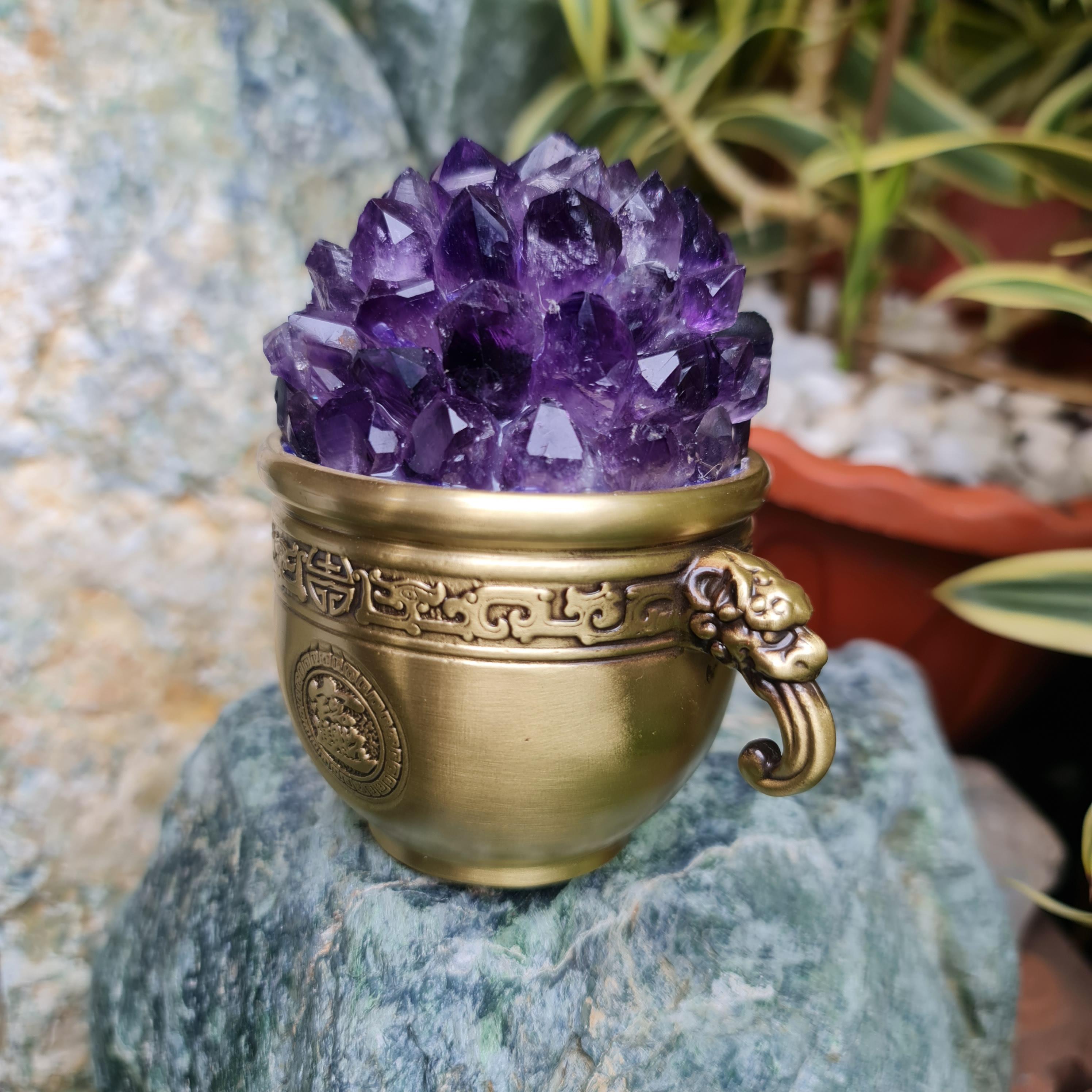 ก้อน ผลึก อเมทิส Amethyst พลอยแท้ อัญมณีมงคลประจําวันเกิด เครื่องประดับพลอย