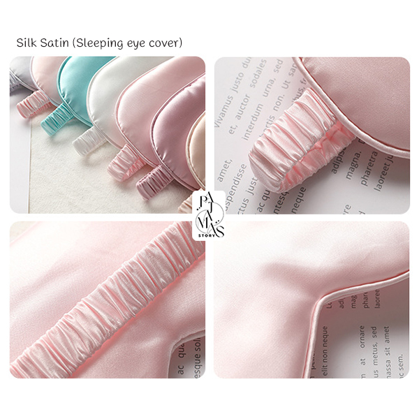 🚩พร้อมส่ง🚩ผ้าปิดตาซาตินหนานุ่ม แบบสวมหัวยางยืด ผ้าไหมนุ่มลื่นละมุนผิว กันแสงมิด - Sleeping eye cover (AC141-แบบเรียบ)