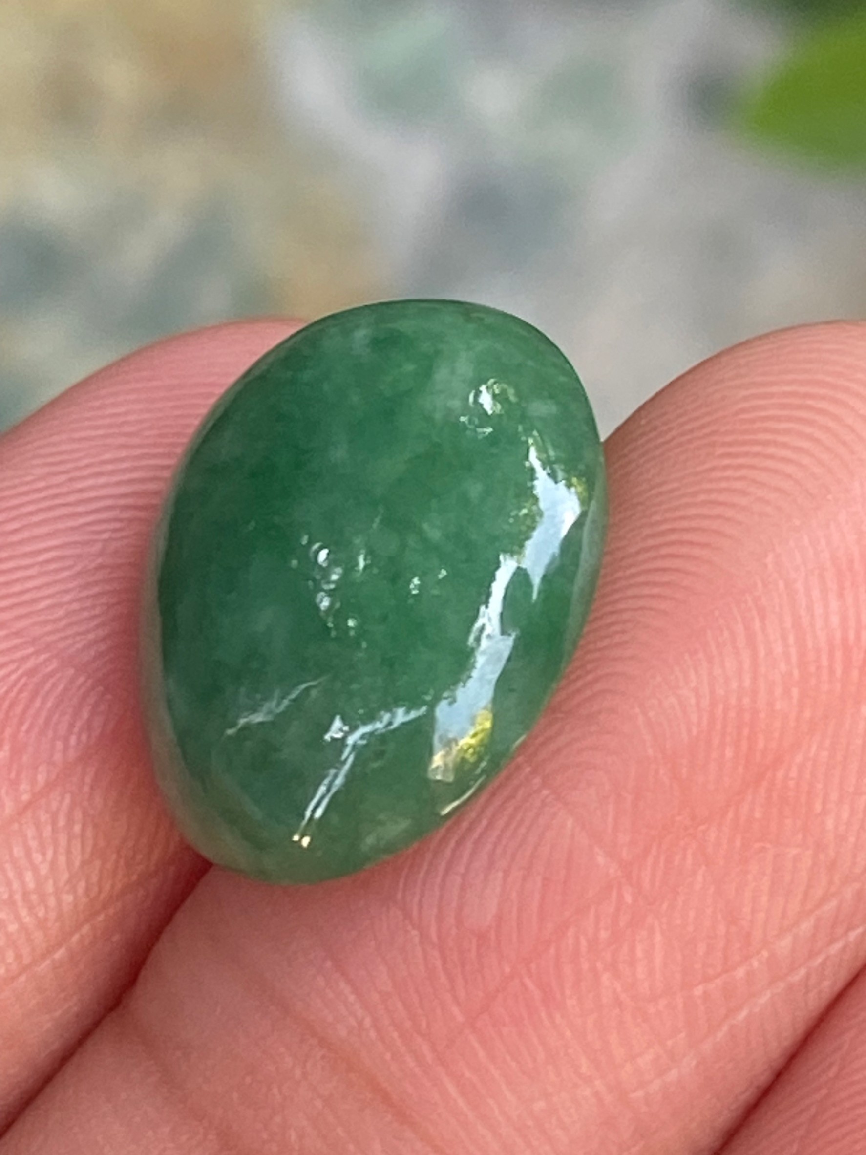หยกพม่าเจียรนัย (Burmese jade ) 10.93 กะรัต หยกแท้ อัญมณีมงคลประจําวันเกิด เครื่องประดับหยก