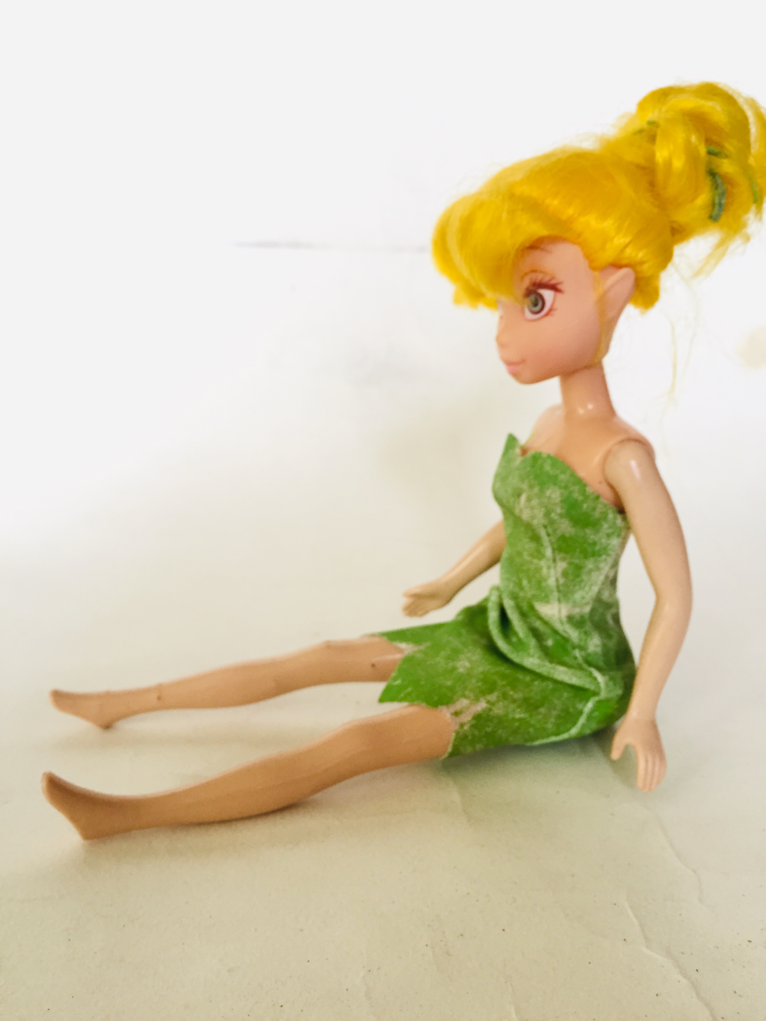 มีหลายภาพ ไม่รวมฐาน ,ตุ๊กตาทำเลียนแบบทิงเกอเบล ผมปักไม่เต็มหัว ไม่มีปีก ของมีตามภาพ