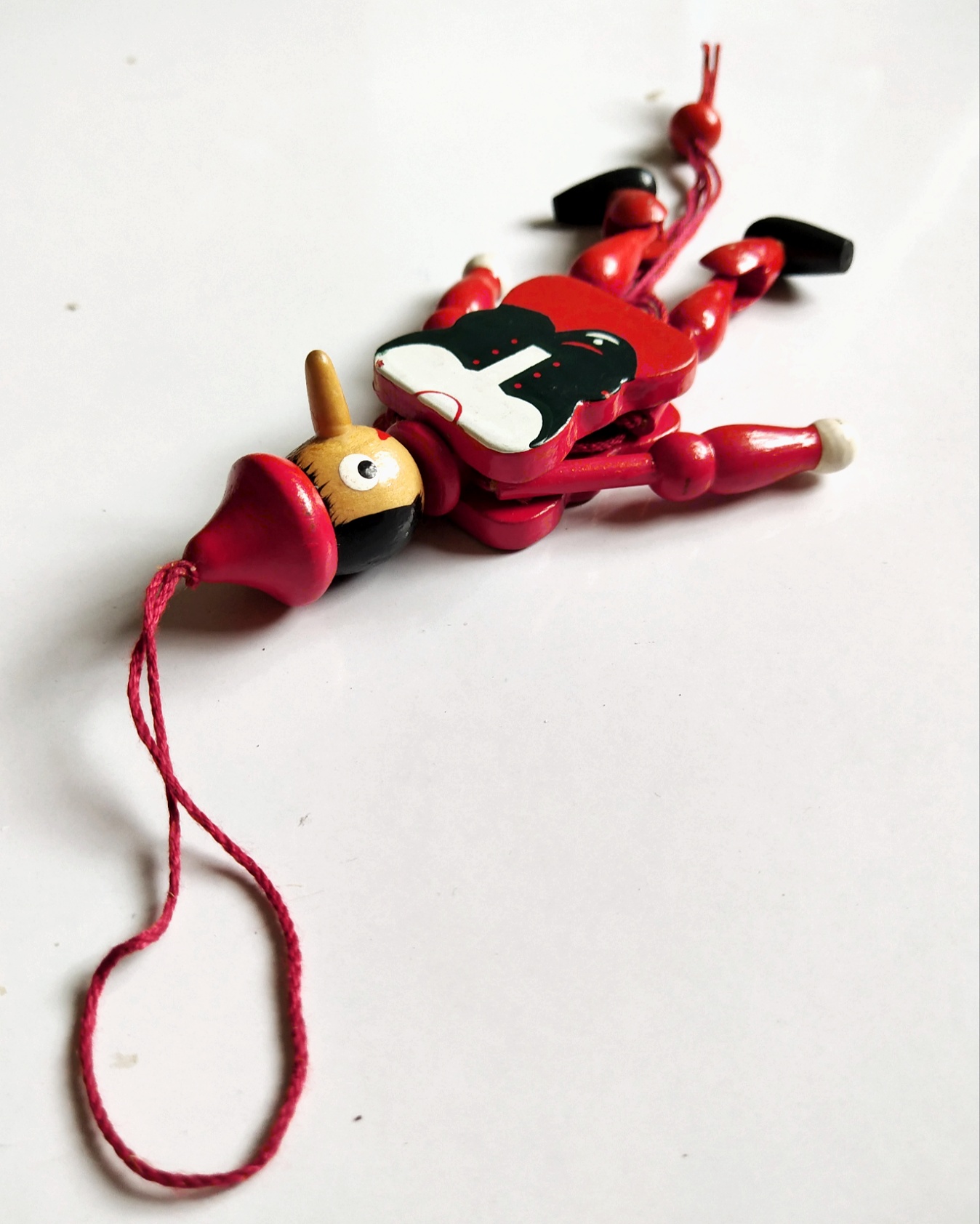 ของเล่น ของสะสม ตุ๊กตาหุ่นชัก พิน๊อคคิโอ Pinocchio ของเก่า วัสดุไม้ ชักเชือก ตุ๊กตาจะขยับแขนขา เก่าเก็บตามสภาพ