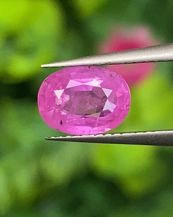 พลอย ชมพู พิ้ง แซฟไฟร์ Pink Sapphire 1.05 กะรัต (Cts.) พลอยแท้ อัญมณีมงคลประจําวันเกิด เครื่องประดับพลอย