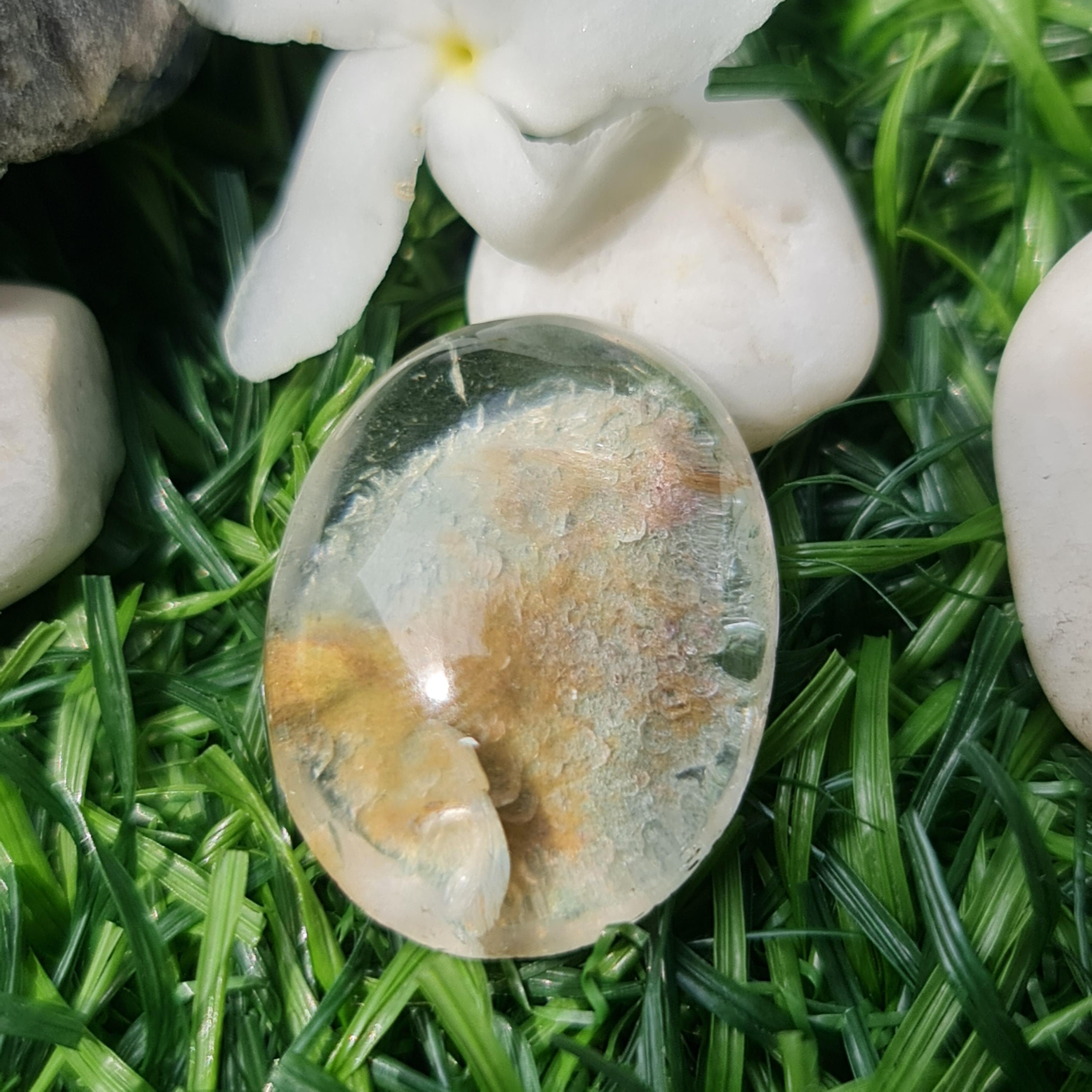 โป่งข่าม ควอตซ์ Rutilated Quartz 23.85 กะรัต Cts. พลอยแท้ อัญมณีมงคลประจําวันเกิด เครื่องประดับพลอย