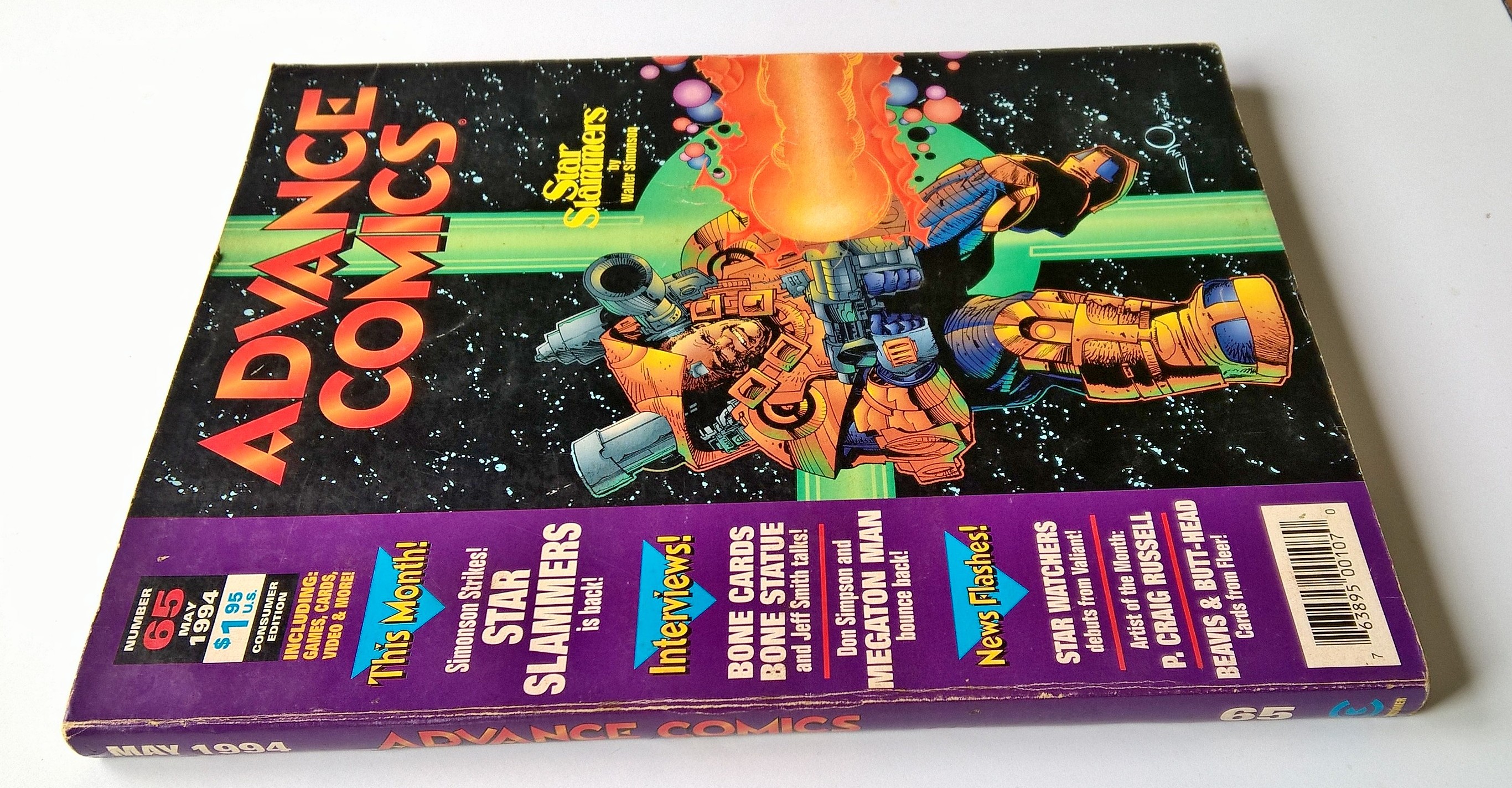 มีหลายภาพ,นิตยสารการ์ตูนเก่า ภาษาอังกฤษ ADVANCE COMICS No. 65 MAY 1994 Consumer Edition, including games,cards,video&more!, Star Stammers is back.