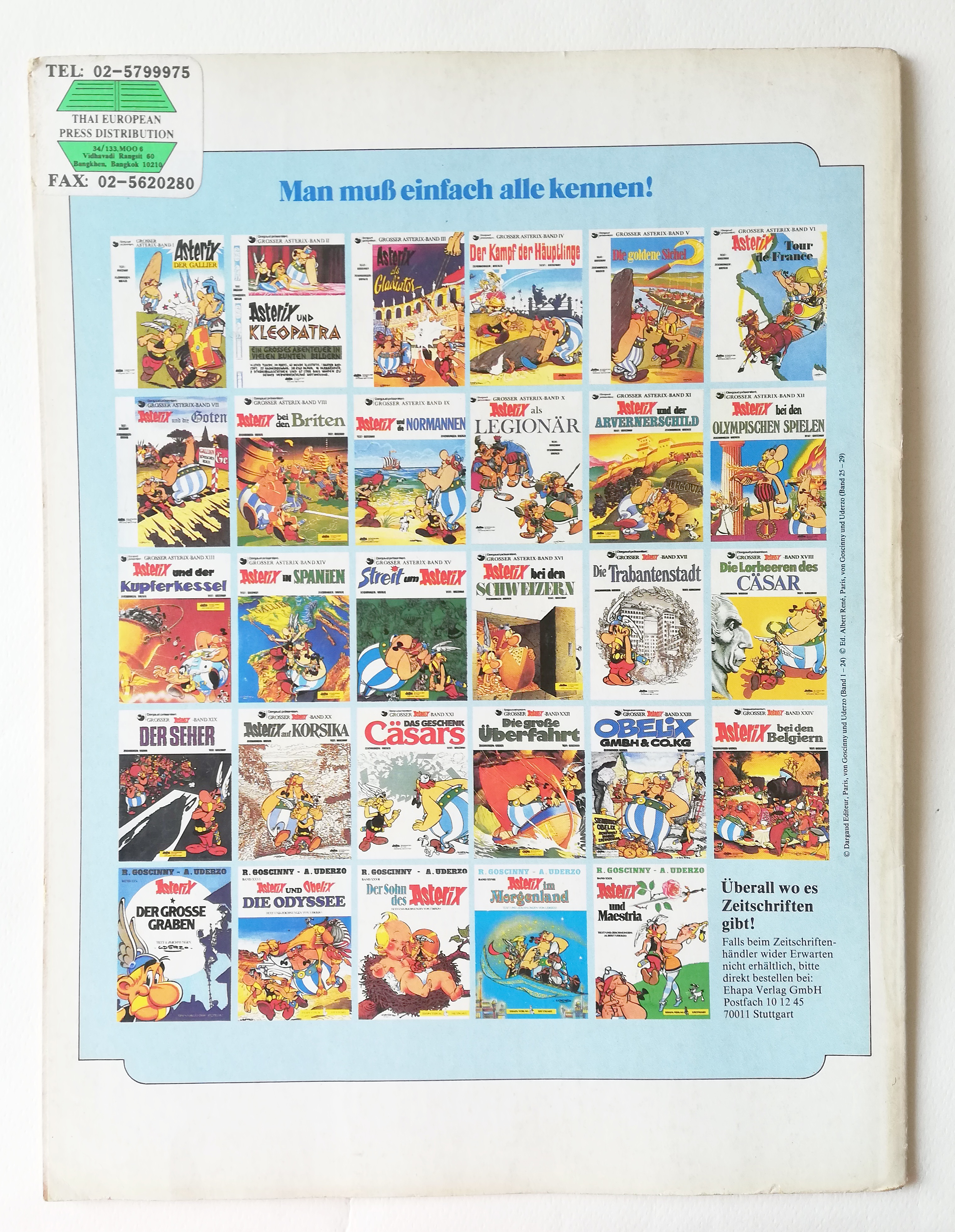 หนังสือการ์ตูนภาษาเยอรมัน หนังสือการ์ตูนภาษาเยอรมัน Dargaud prasentiert: GROSSER ASTERIX-BAND XV Asterix DM - Streitum ZEICHNUNGEN: UDERZO TE FA Jelta DELTA VERLAG GMBH STUTTGART EHAPA VERLAG GMBH STUTTGART WERTREE