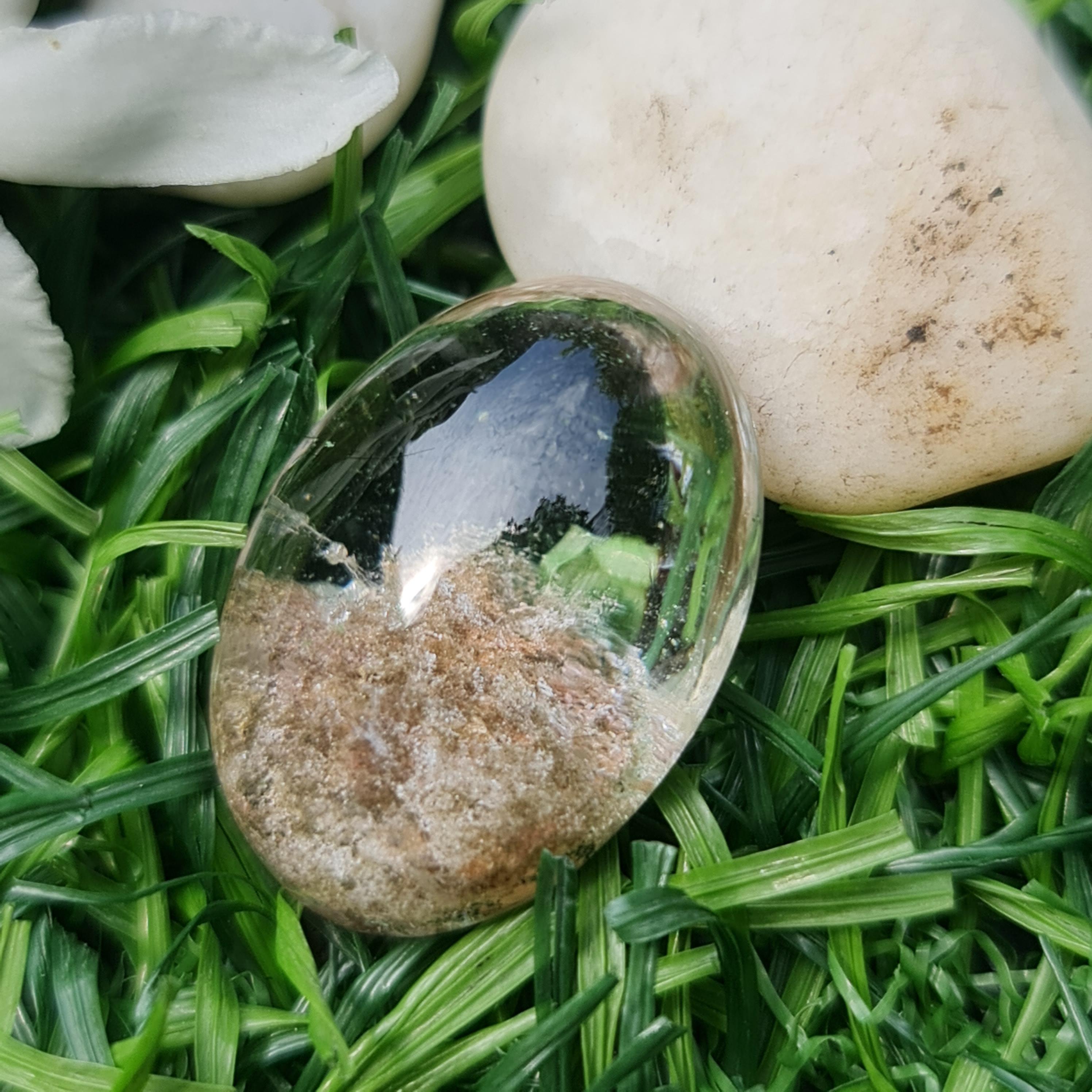 โป่งข่าม ควอตซ์ Rutilated Quartz 22.32 กะรัต Cts. พลอยแท้ อัญมณีมงคลประจําวันเกิด เครื่องประดับพลอย