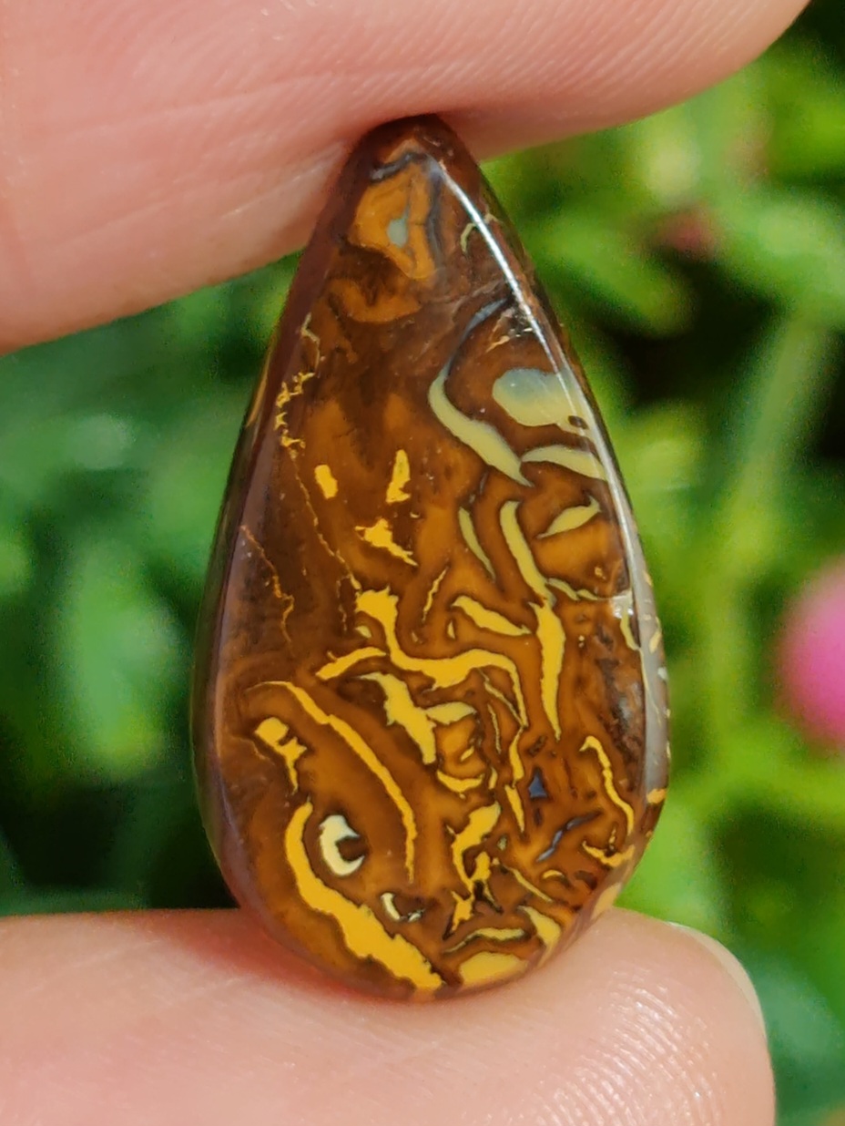 พลอย โบลเดอร์ โอปอล ออสเตรเลีย Australian Boulder Opal 10.60 กะรัต (Cts.) พลอยแท้ อัญมณีมงคลประจําวันเกิด เครื่องประดับพลอย