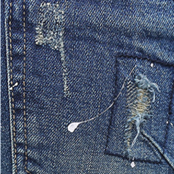 กางเกงยีนส์ทรงสกินนี่ ขายาวแปดส่วน แต่งขาแนวเซอร์ (11460X)