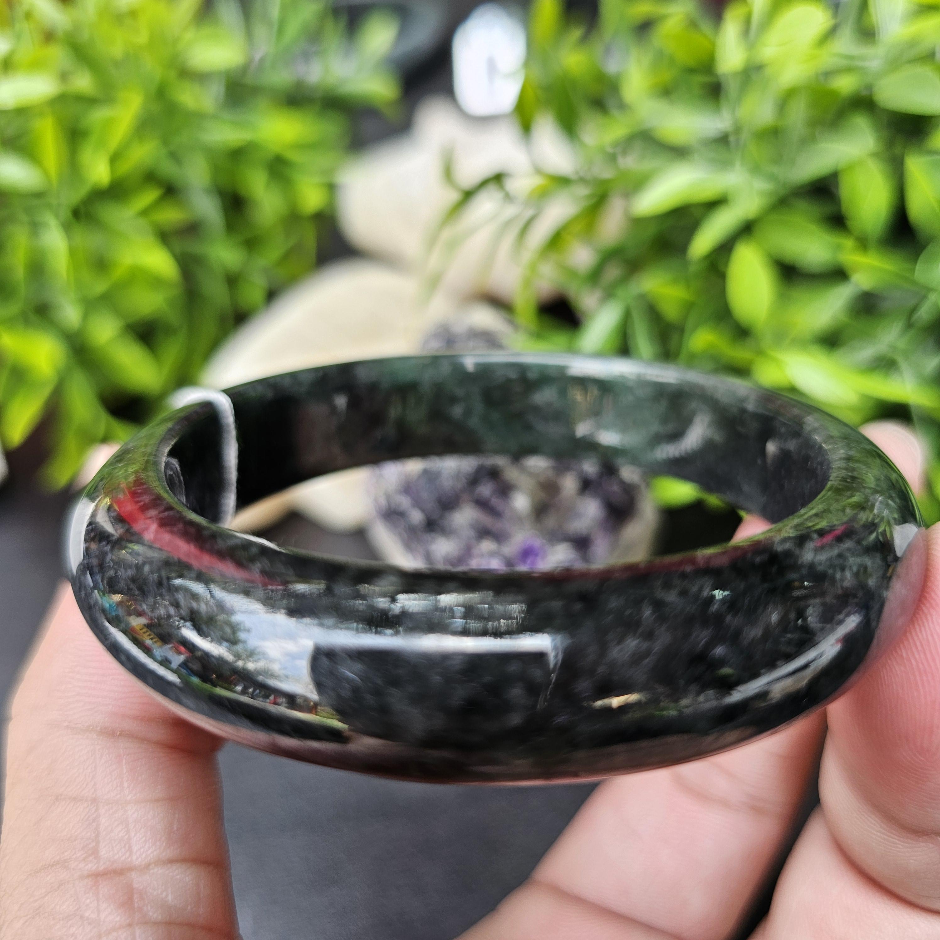 JB68041003 หยก พม่า แท้ Jade กำไลหยก 60 มม. (Jadeite bracelet) พม่า (Myanmar)