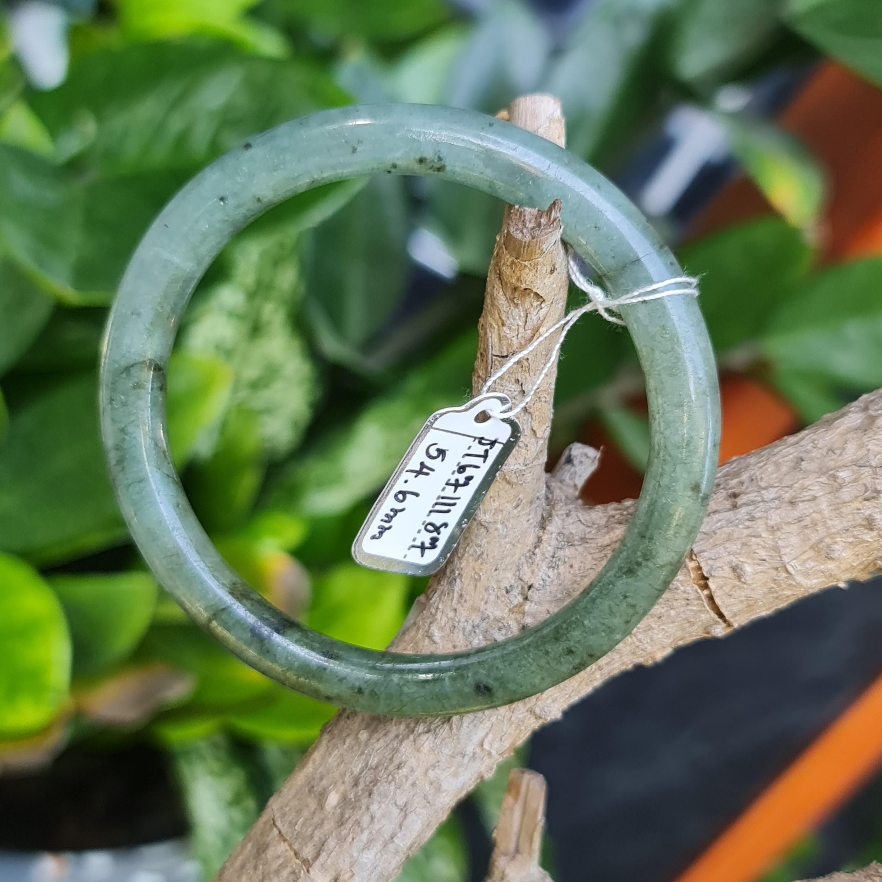 JT6711187 หยก พม่า แท้ Jade กำไลหยก 54.6 มม. (Jadeite bracelet) พม่า (Myanmar)