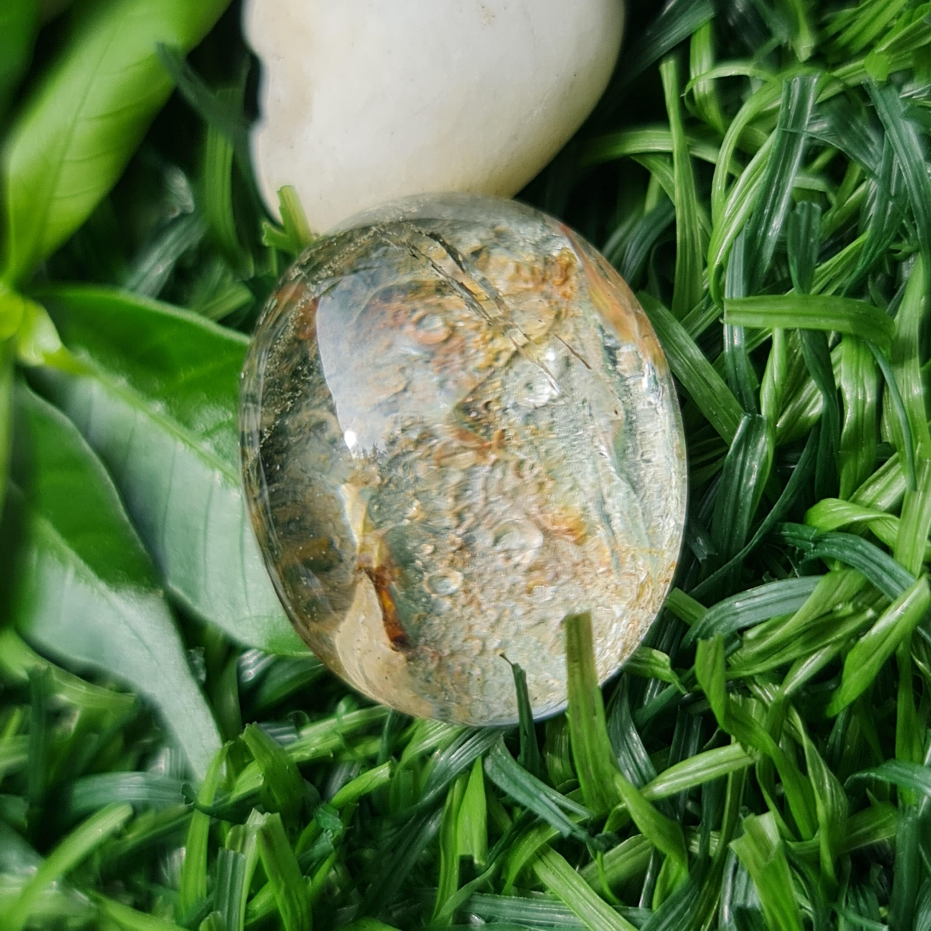 โป่งข่าม ควอตซ์ Rutilated Quartz 33.32 กะรัต Cts. พลอยแท้ อัญมณีมงคลประจําวันเกิด เครื่องประดับพลอย