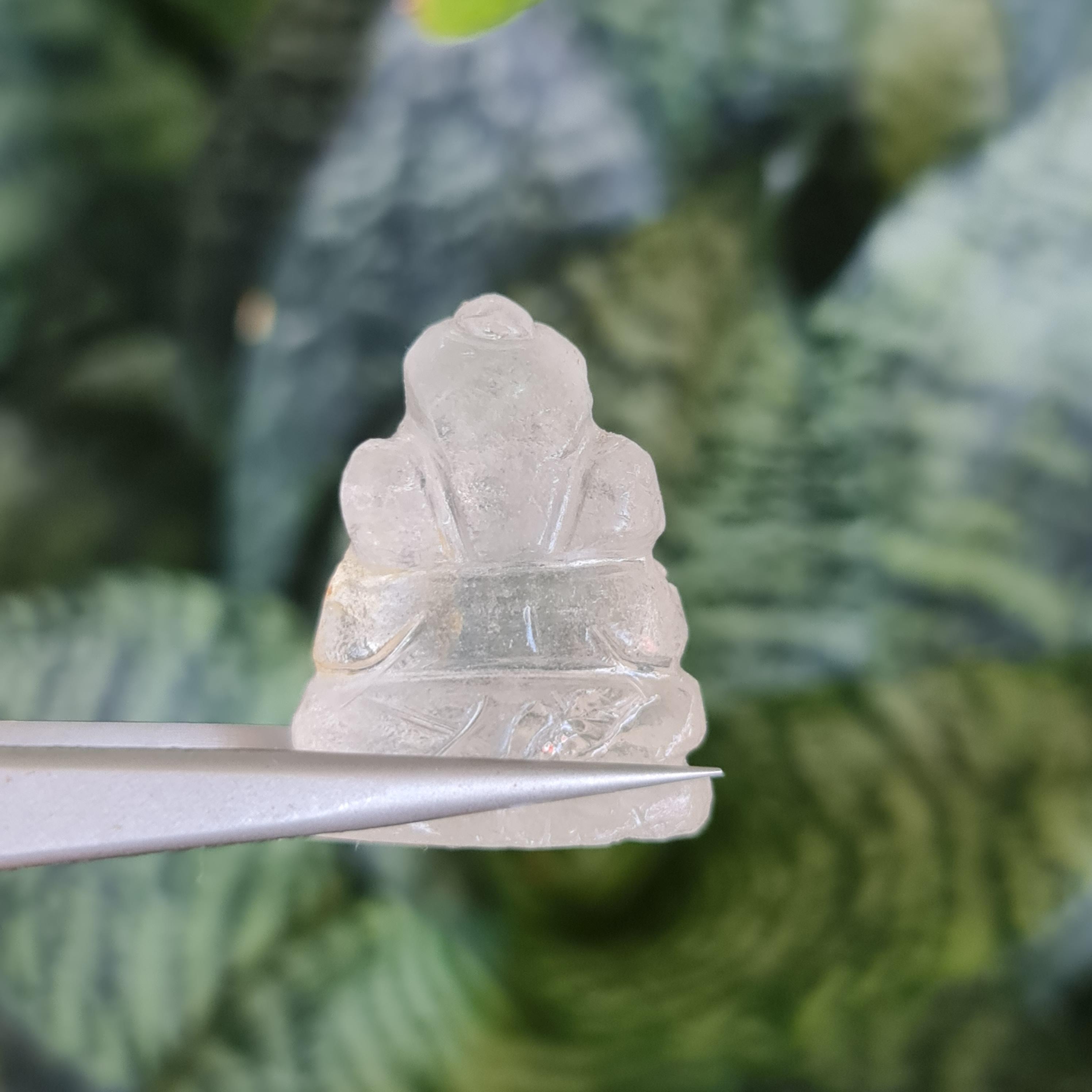 พลอย ไวท์ ควอตซ์ แกะสลัก พระพิฆเนศ White Quartz Ganesha (สินค้าเป็นแบบสุ่มมีจำนวนมาก)