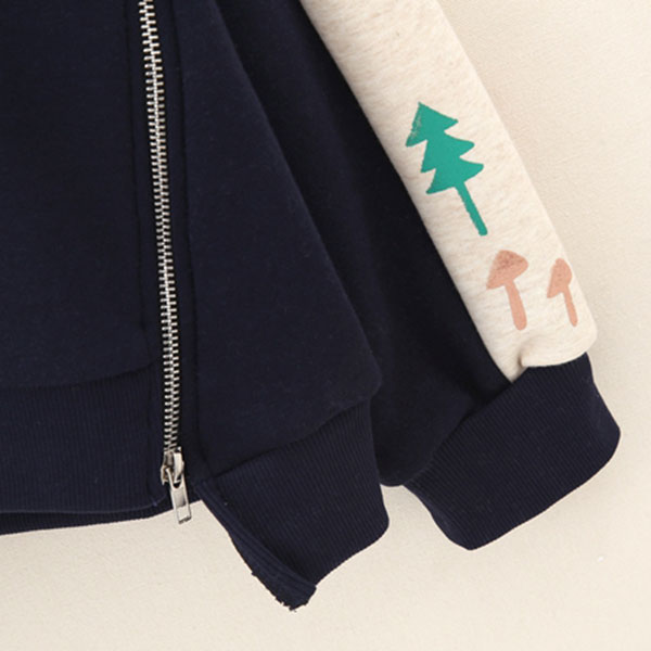 เสื้อสเวตเตอร์กันหนาววินเทจ พิมพ์ลายกวาง ซับกำมะหยี่เต็มตัว (12044LM)