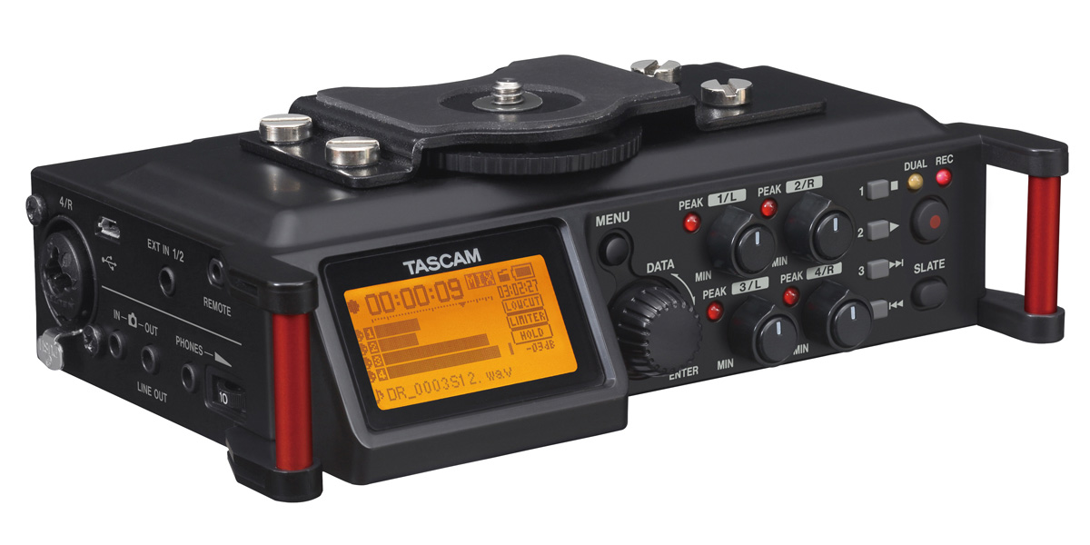 TASCAM DR-70D เครื่องบันทึกเสียง / Mixer คุณภาพ สาหรับกล้อง DSLR