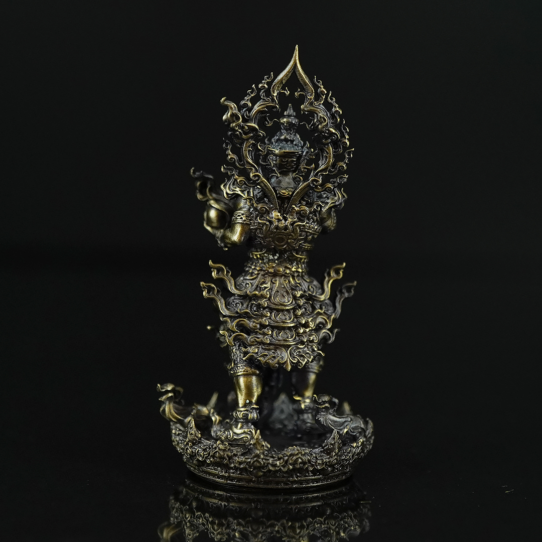 ท้าวเวสสุวรรณหน้ายักษ์ รหัส0 เนื้อบรอนซ์ซาติน ขนาด 2.5 X 5 เซนติเมตร