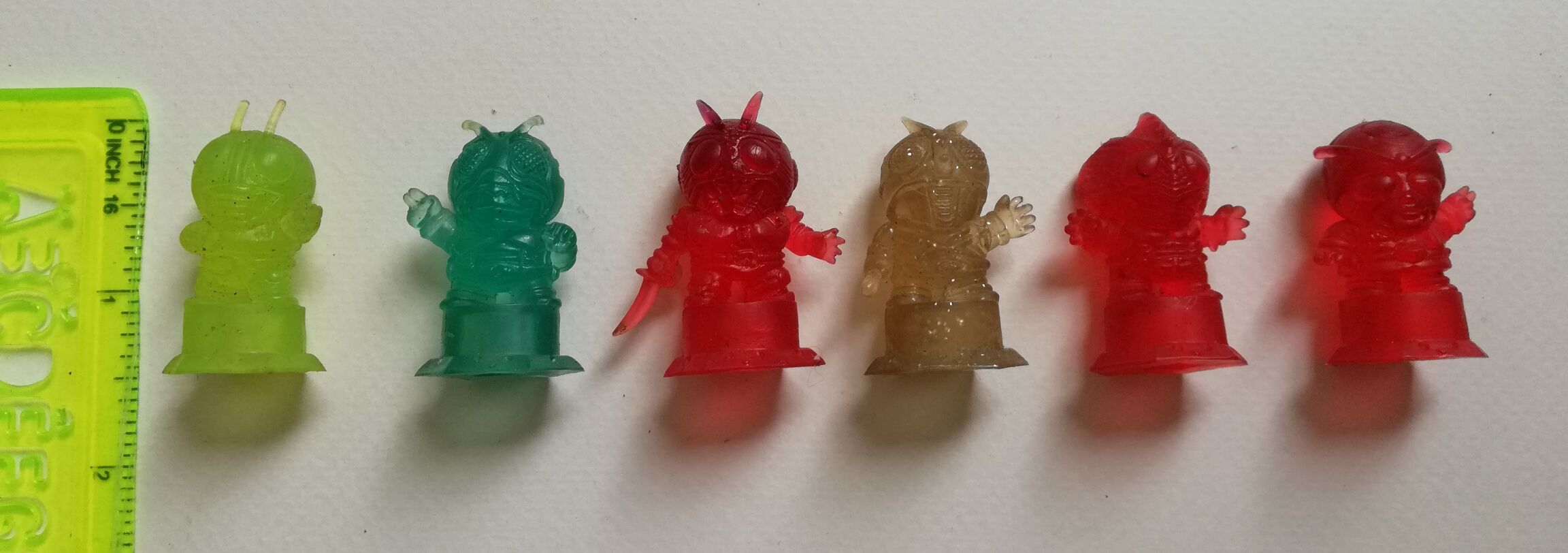 ตุ๊กตุ่น แอ๊นท์ 1.5" ตุ๊กตุ่นยางไส 6 ตัว มดแดง SD ยืนฐาน Masked Rider Ants set