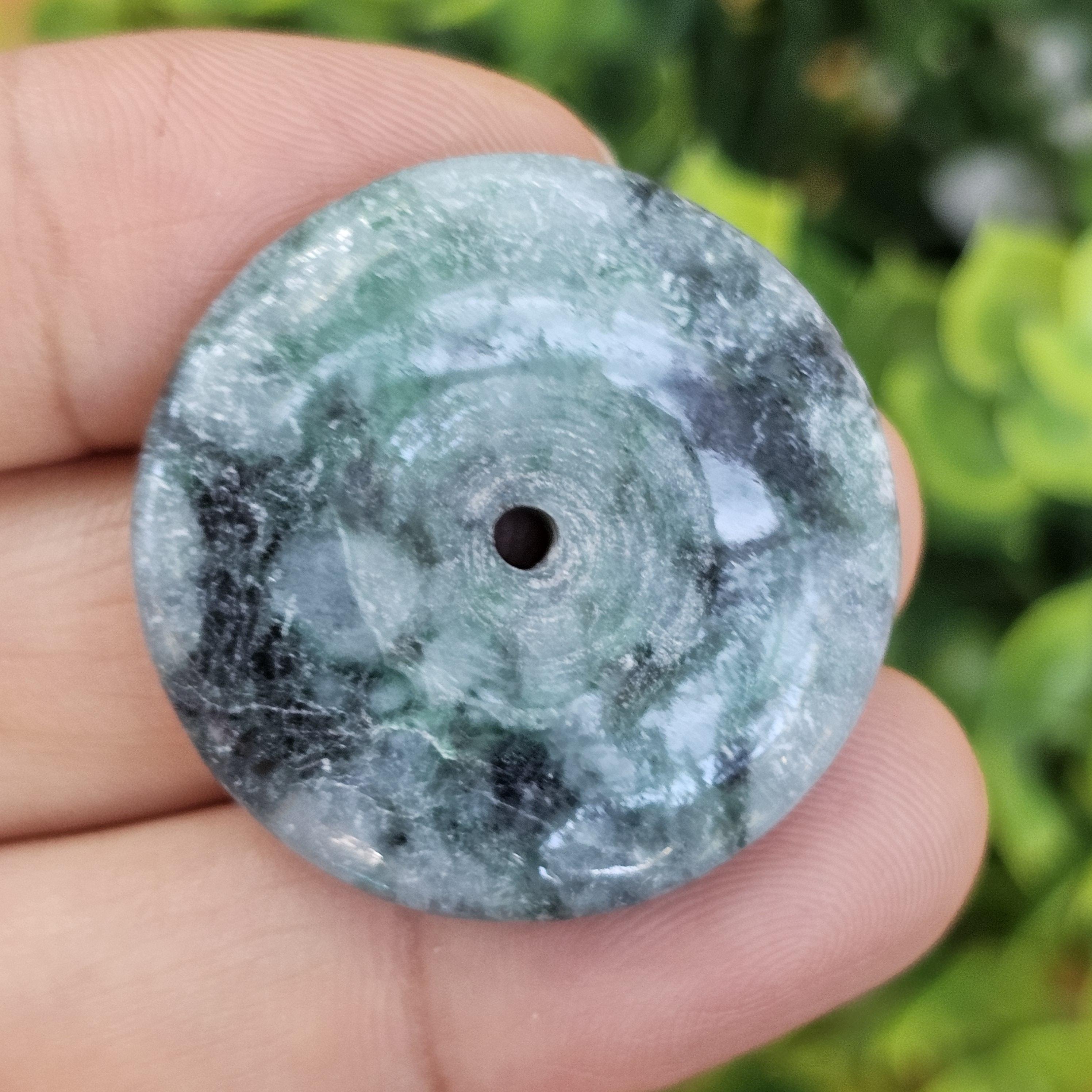 หยก พม่า แท้ Jade จี้โดนัทหยก (Bi-dise jadeite) พม่า (Myanmar) 60.20 กะรัต (Cts.)