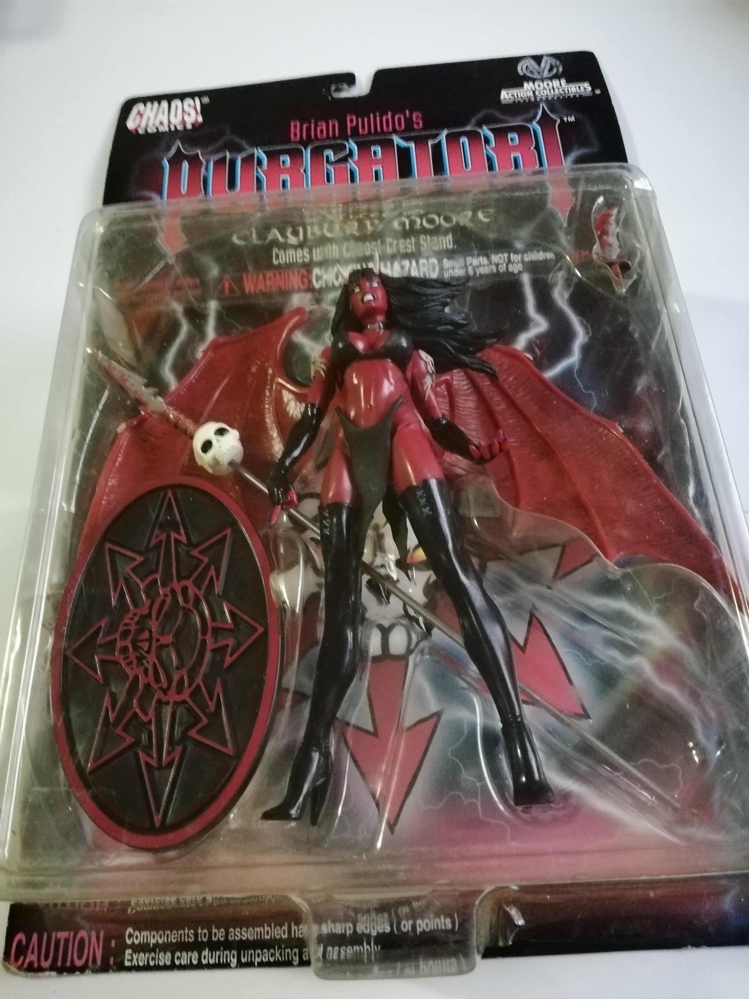 ของสะสมงานเก่าMoor Action Collection ,Chaos comics ฟิกเกอร์ แวมไพร์สาว Purgatori ออริจินอลดีไซน์จาก Brian Purido พร้อมฐาน ขนาดประมาณ 20 ซม.