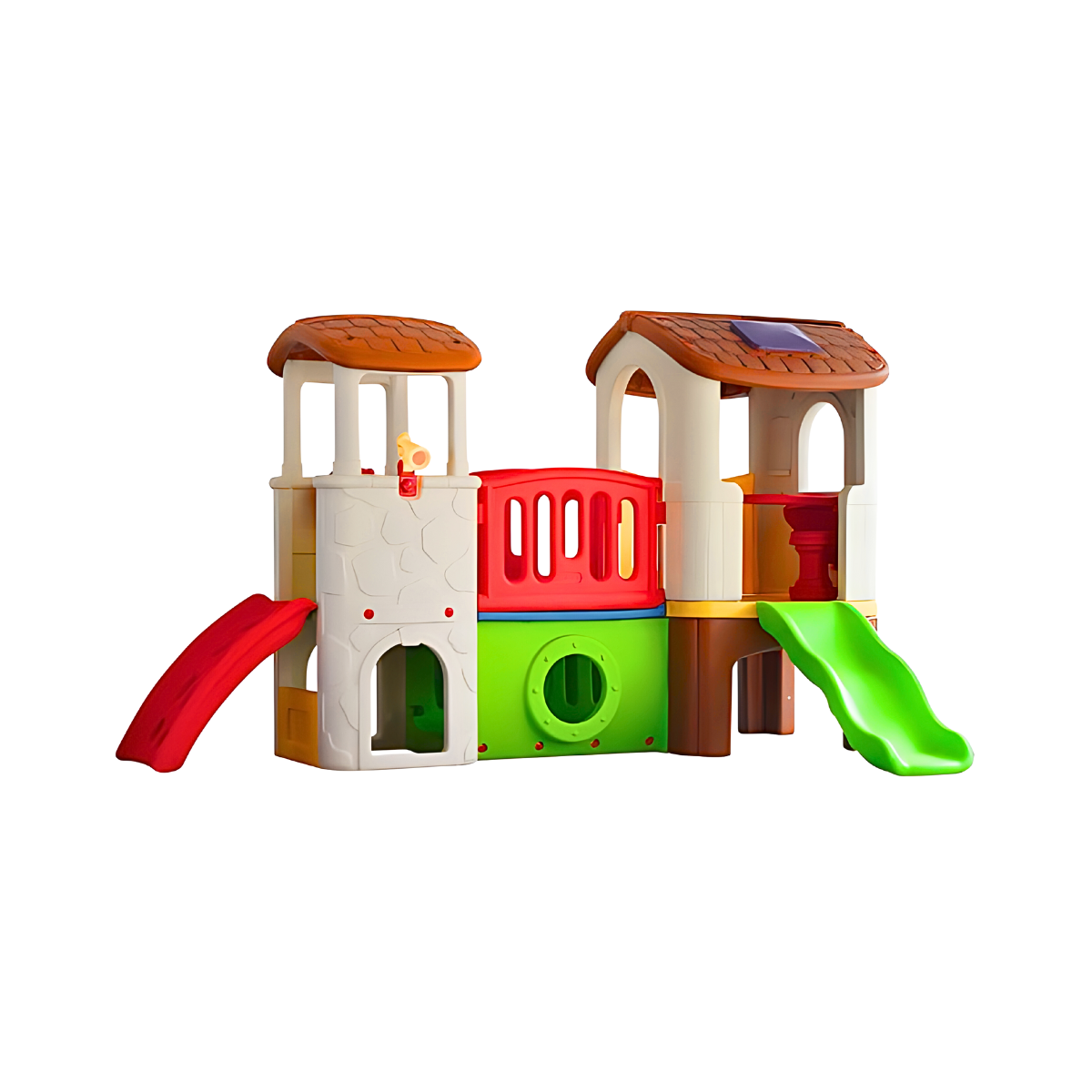 บ้านของเล่น บ้านน้อยสองชั้นสีเอิร์ธโทน กระดานลื่น 1 ทาง Play House Two levels Little Play House (Earth Tone Color)