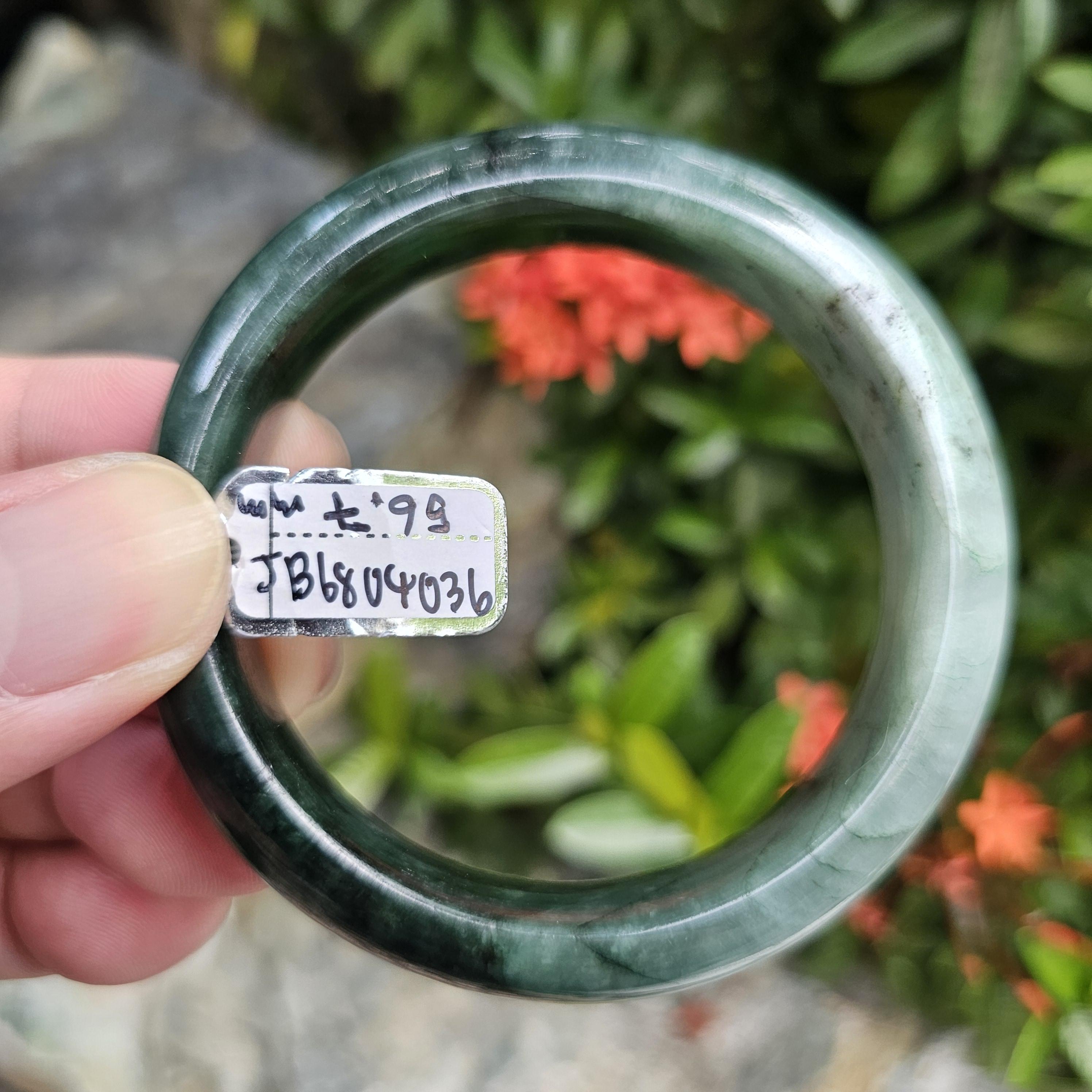 JB6804036 หยก พม่า แท้ Jade กำไลหยก 56.7 มม. (Jadeite bracelet) พม่า (Myanmar)