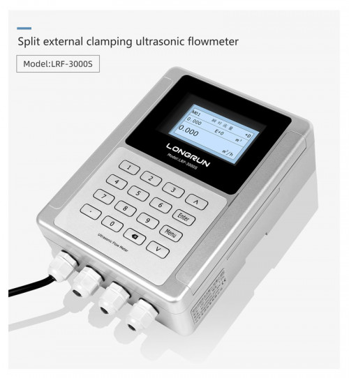 เครื่องวัดอัตราการไหลของของเหลว มาตรวัดน้ำ LRF-3000S Clamp on Ultrasonic Water Meter
