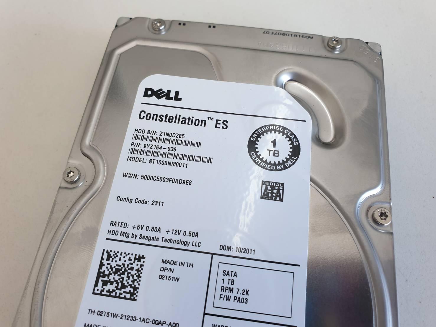 Dell Harddisk 1 TB Z1N0DZ85 02T51W 3.5 นิ้ว