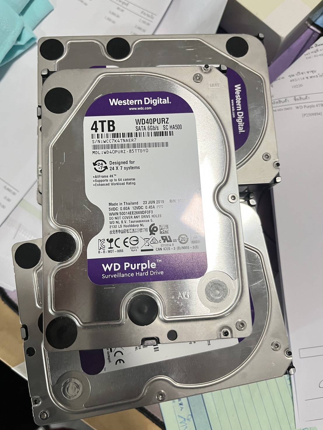 Harddisk WD 4 TB WD40Purz HDD WD Purple