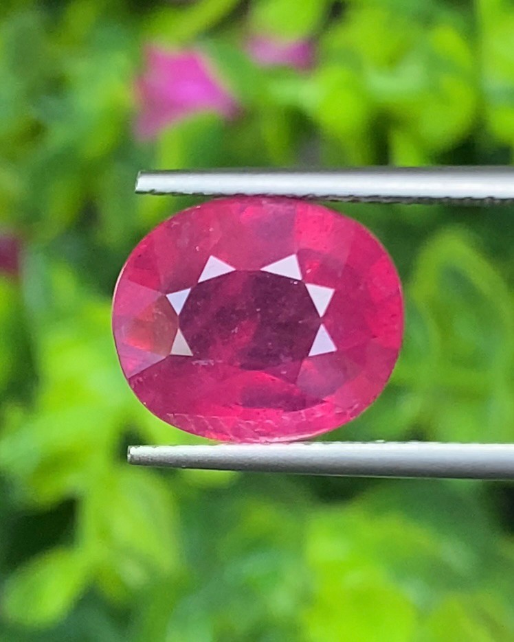 พลอย ทับทิม (Ruby Sapphire) 8.51 กะรัต (Cts.) พลอยแท้ อัญมณีมงคลประจําวันเกิด เครื่องประดับพลอย