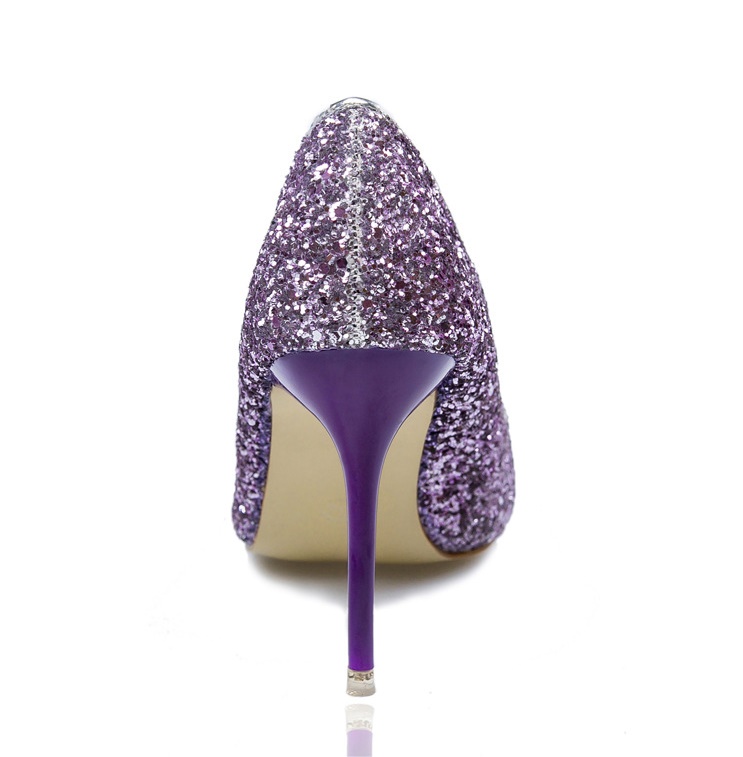 รองเท้าออกงาน รองเท้าส้นสูง แต่งกากเพชร ไล่สี สวยหรู