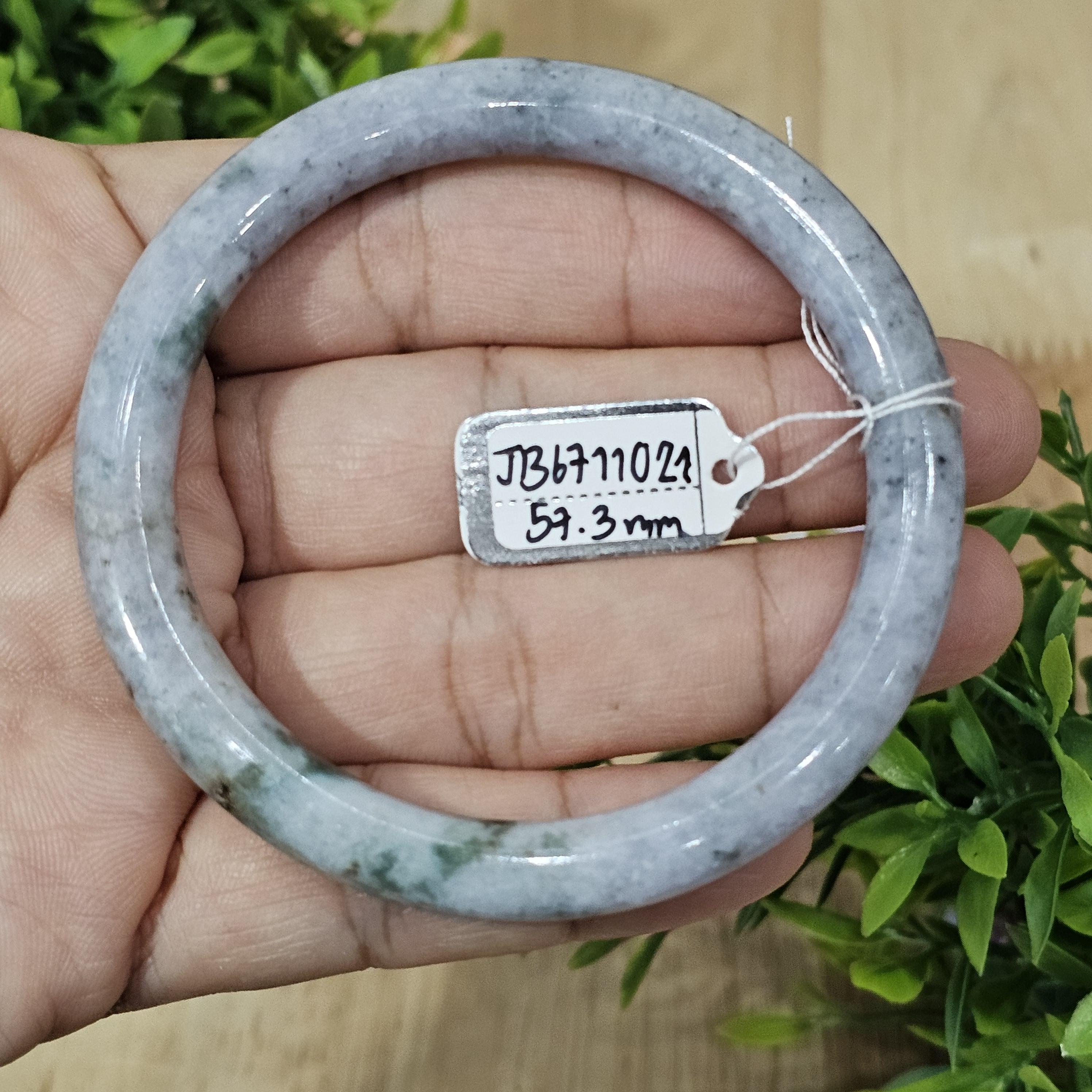 JB6711021 หยก พม่า แท้ Jade กำไลหยก 57.3 มม. (Jadeite bracelet) พม่า (Myanmar)