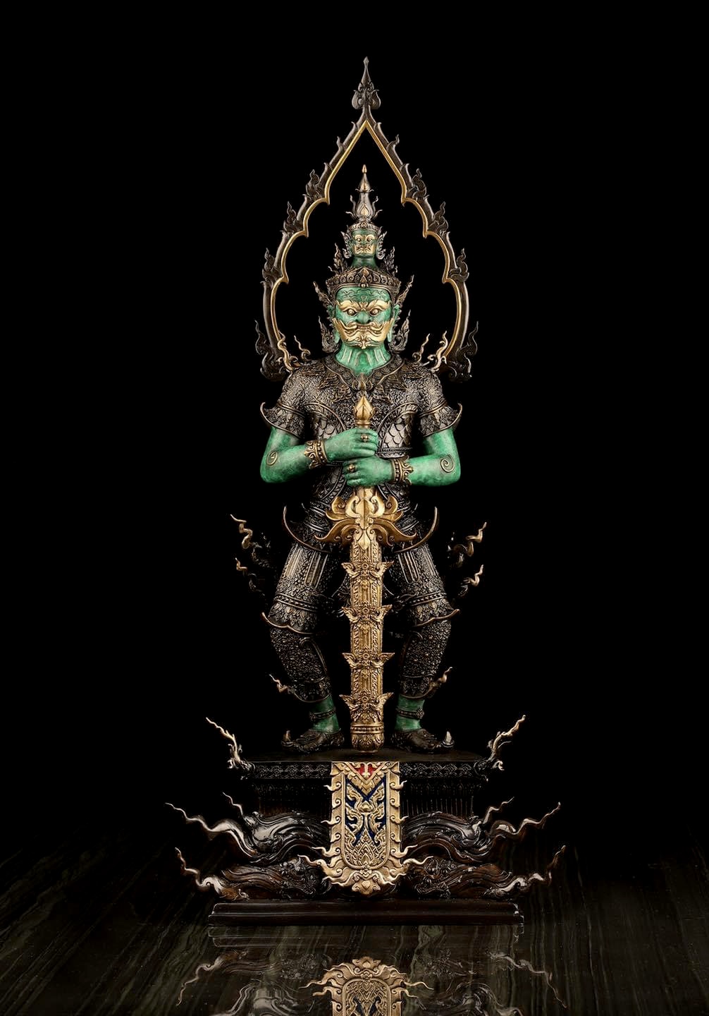 ท้าวเวสสุวรรณโณ #อาจารย์สุชาติ แซ่จิว รายการED เนื้อบรอนซ์กายเขียว ขนาดสูง 23 นิ้ว