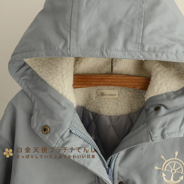 เสือโค้ทกันหนาวสไตล์วินเทจ ฮู้ดซับขนแกะ มีกระเป๋าคู่ (11793LM)