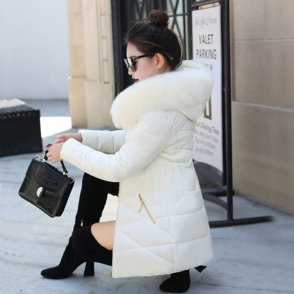 เสื้อโค้ทกันหนาวติดลบลุยหิมะได้ มีฮู้ดเฟอร์ใหญ่ถอดได้ (12230X)