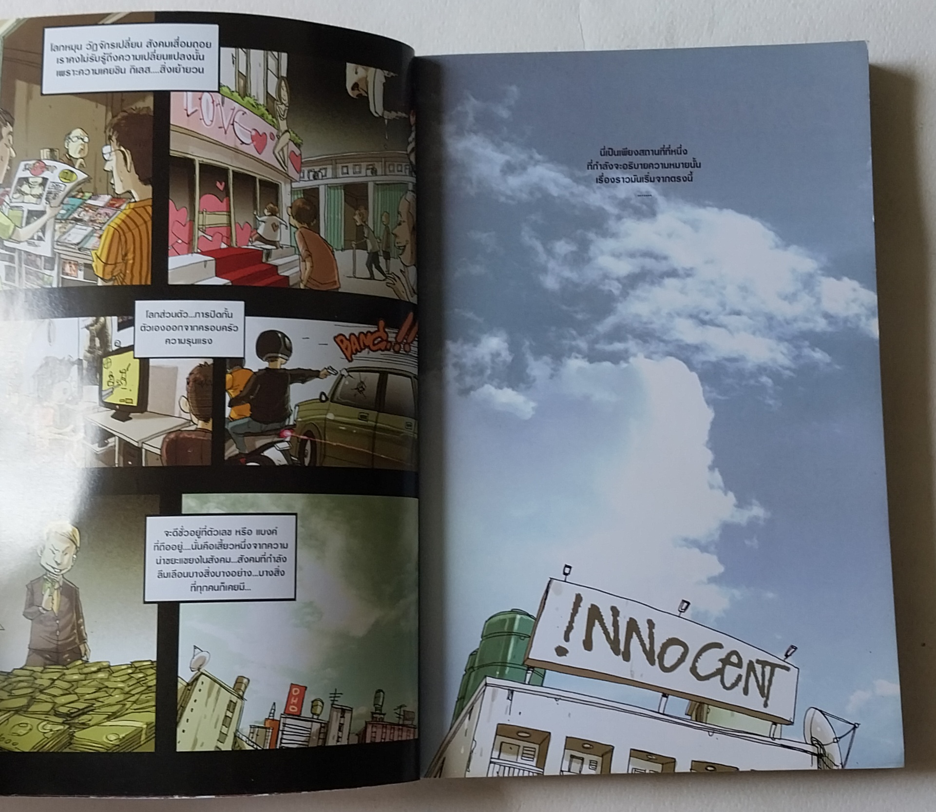 หนังสือการ์ตูนเก่า ** มีรอยเก่าเหลืองตามภาพ ,แนว เดอะดวง "INNOCENT" Let's Comic Present-Story and Illustrated by The Duang พิมพ์ครั้งที6 มีนาคม 2555 คำนำโดย คมสัน นันทจิต