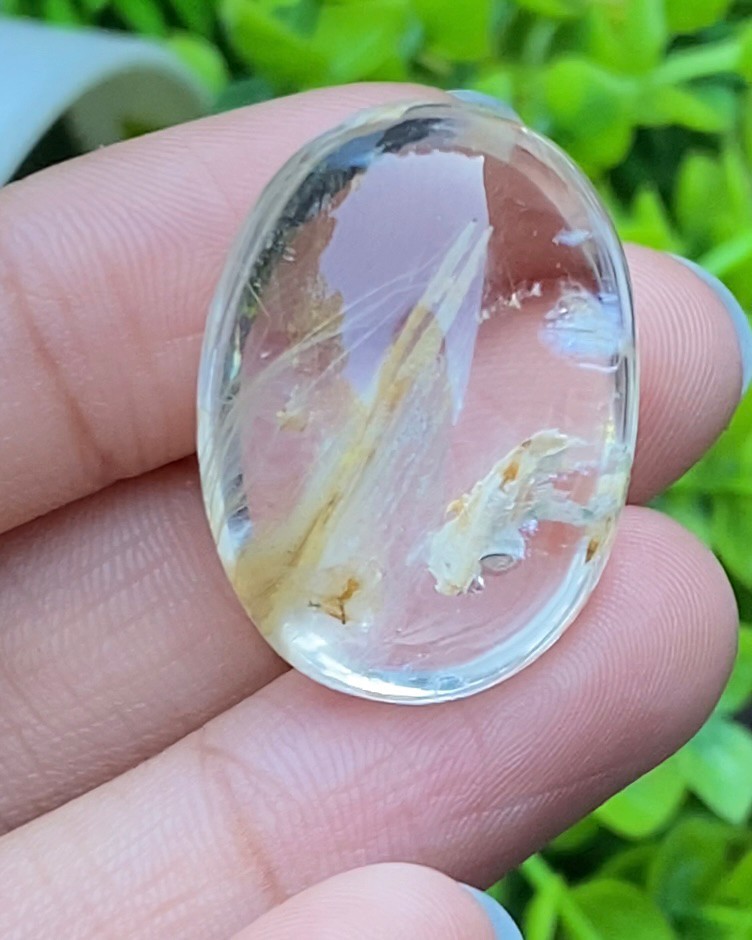 โป่งข่าม ควอตซ์ Rutilated Quartz 53.28 กะรัต Cts. พลอยแท้ อัญมณีมงคลประจําวันเกิด เครื่องประดับพลอย