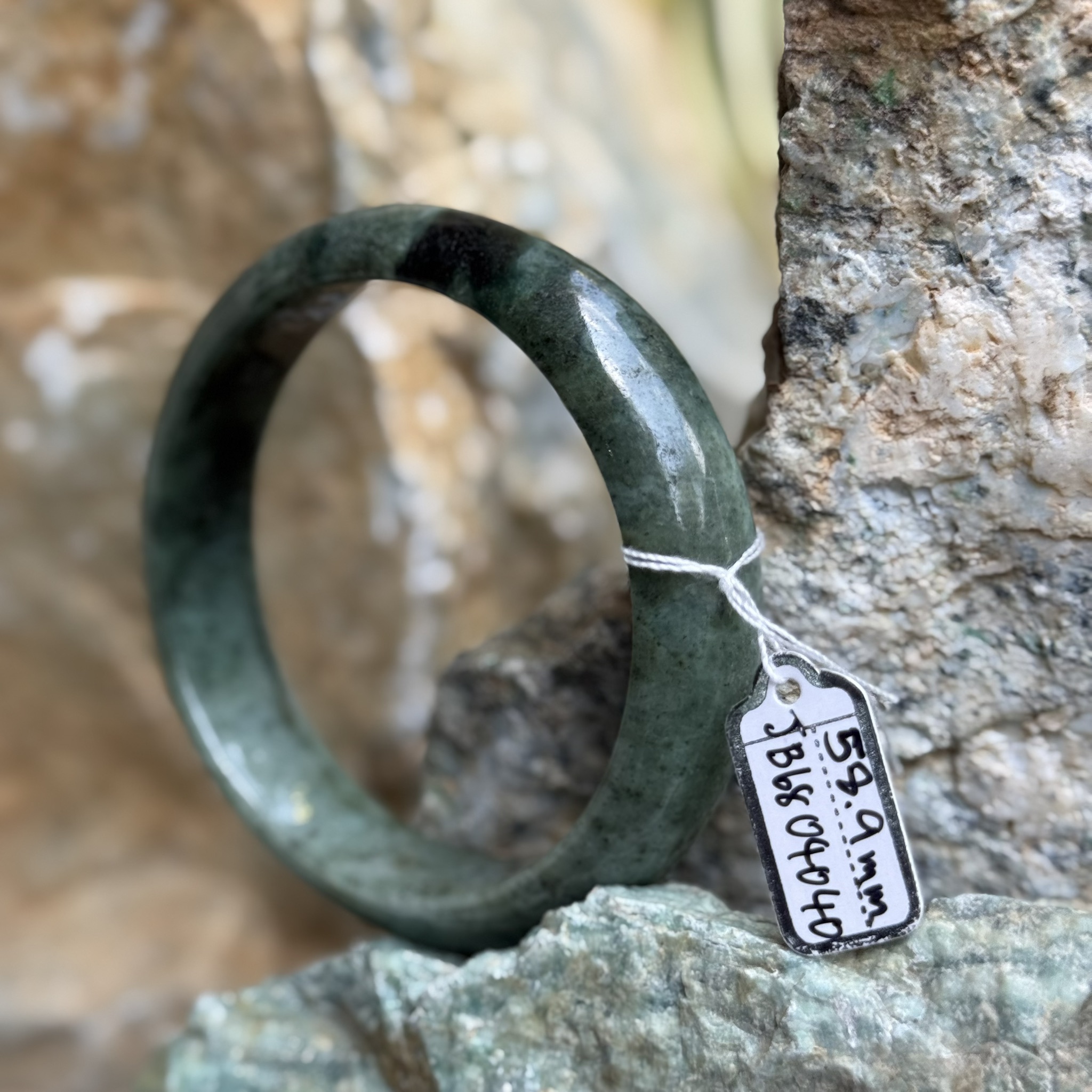 JB6804040 หยก พม่า แท้ Jade กำไลหยก 58.9 มม. (Jadeite bracelet) พม่า (Myanmar)