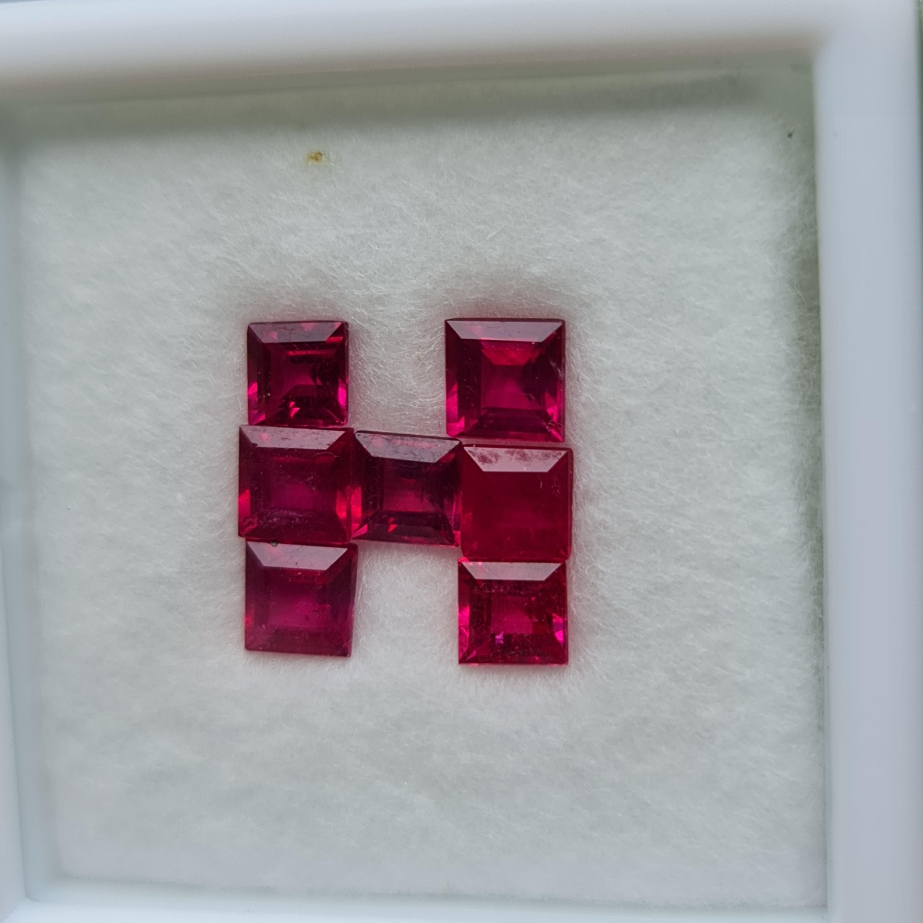 พลอย ทับทิม Ruby sapphire 7 เม็ด 4.00 กะรัต (Cts.) พลอยแท้ อัญมณีมงคลประจําวันเกิด เครื่องประดับพลอย