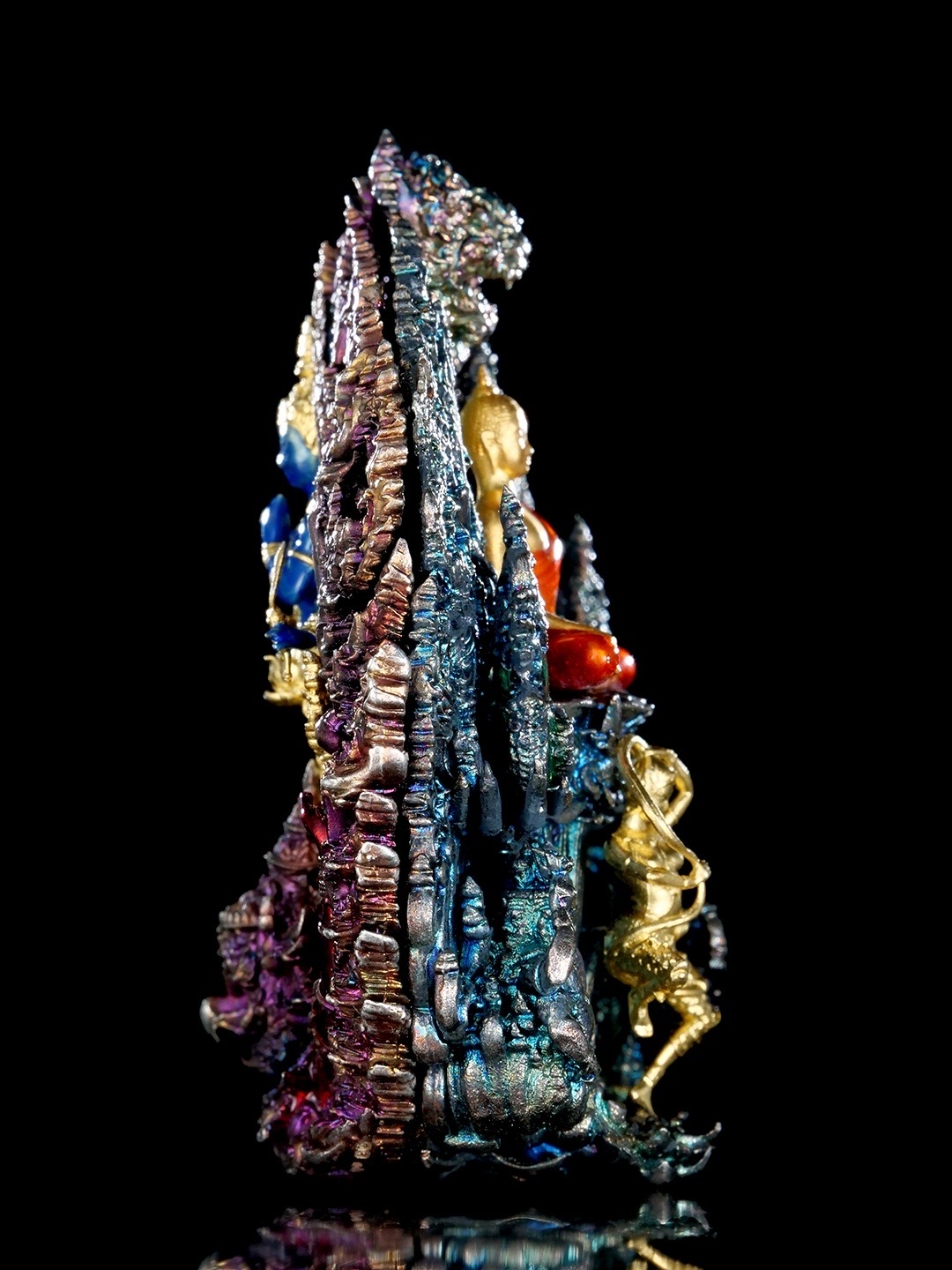 พระพุทธชัยมงคลพัฒน์บารมี เจริญลาภชนะมาร รายการศูนย์จอง เนื้อสัมฤทธิ์ชุบรุ้ง องค์พระชุบทองลงยา