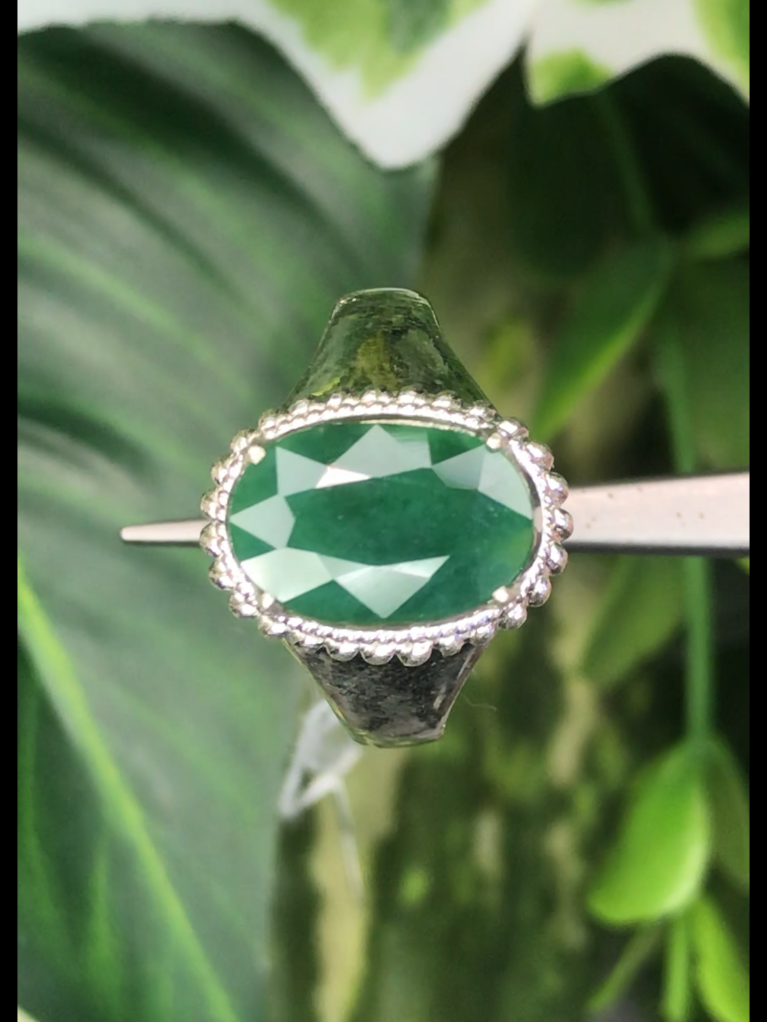 หยก พม่า แท้ Jade แหวนหยก 翡翠戒指 (Jadeite ring) ดิบ (Size) 56 ไม่ผ่านการปรับปรุง (Type A) พม่า (Myanmar)