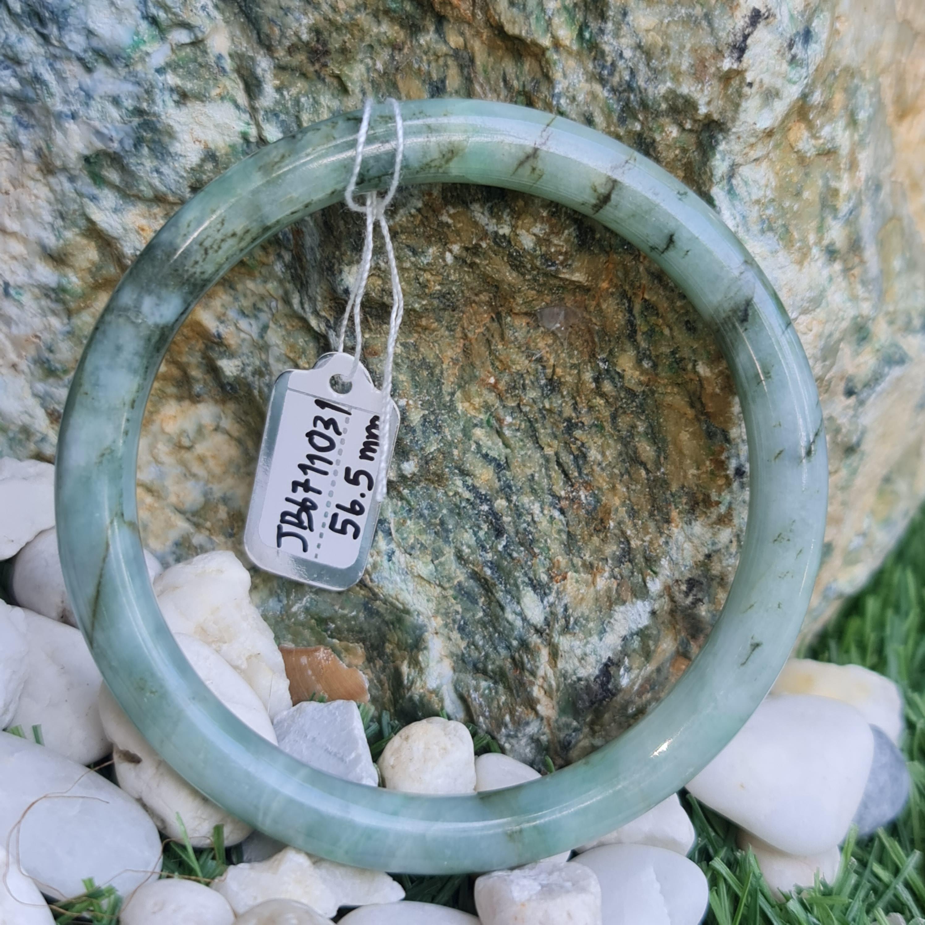 JB6711031 หยก พม่า แท้ Jade กำไลหยก 56.5 มม. (Jadeite bracelet) พม่า (Myanmar)