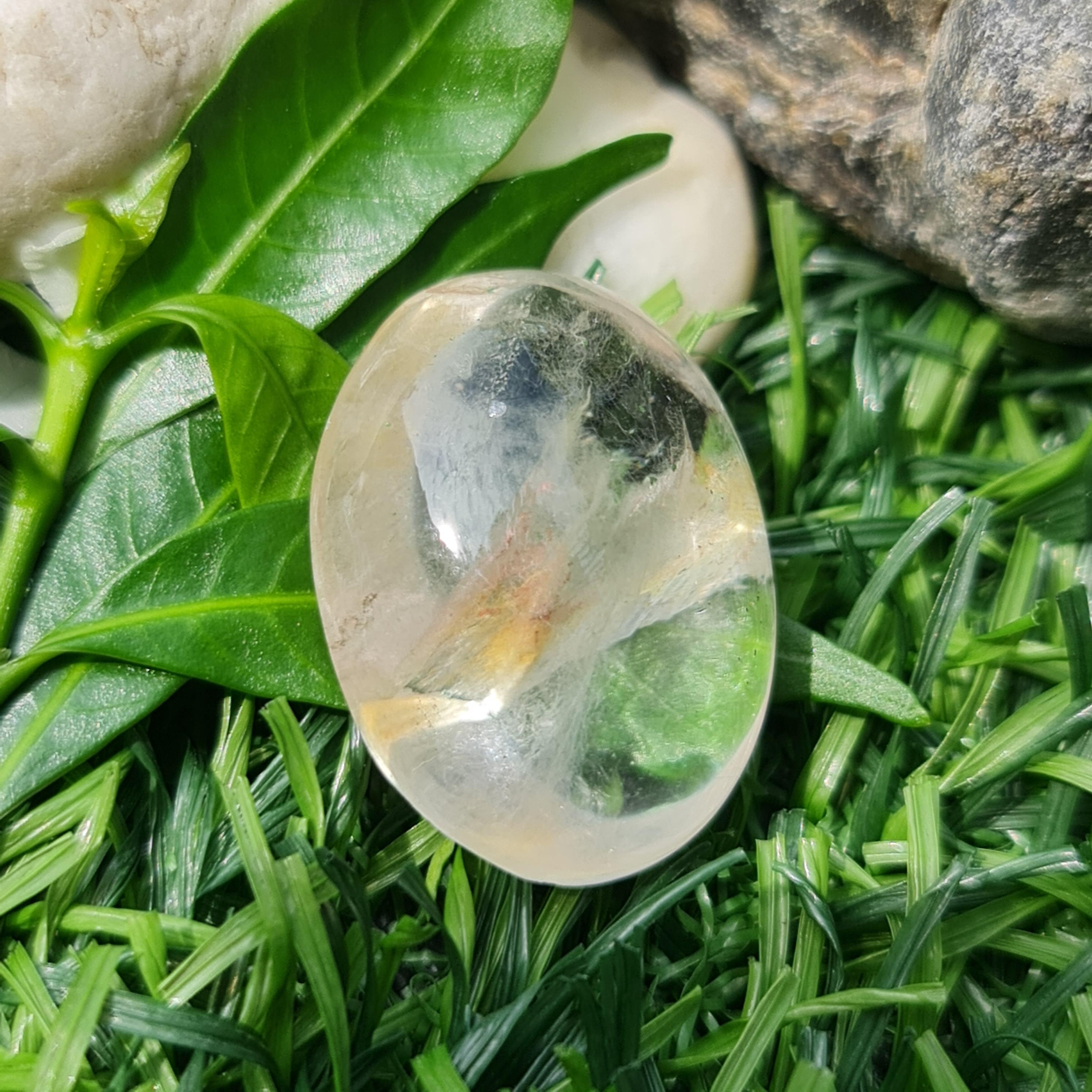โป่งข่าม ควอตซ์ Rutilated Quartz 29.57 กะรัต Cts. พลอยแท้ อัญมณีมงคลประจําวันเกิด เครื่องประดับพลอย