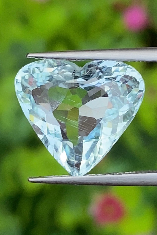 พลอย อความารีน Aquamarine 5.00 กะรัต (Cts.) พลอยแท้ อัญมณีมงคลประจําวันเกิด เครื่องประดับพลอย