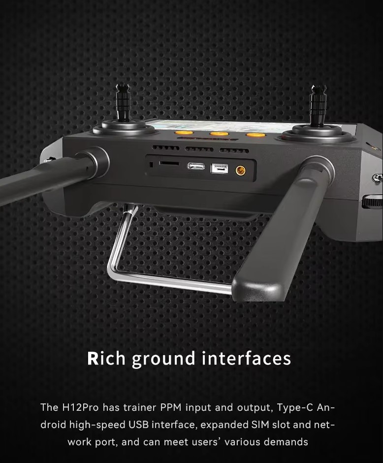 รีโมทจอสัมผัส พร้อม Ground Station ในตัว Skydroid H12Pro พร้อมรีซีฟ R12Pro และกล้องC10Pro กิมบอลกันสั่น3แกนในตัว บันทึก VDO 2K และภาพได้ สตรีมVDOสดผ่าน RTSP Ethernet port ได้