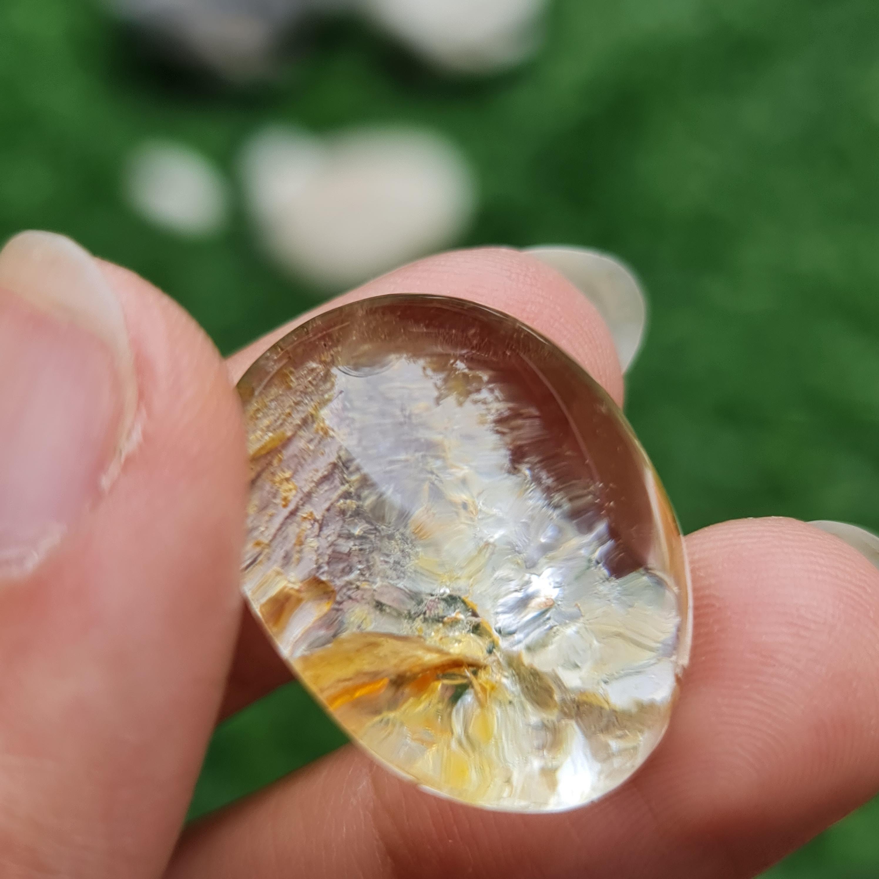 โป่งข่าม ควอตซ์ Rutilated Quartz 49.15 กะรัต Cts. พลอยแท้ อัญมณีมงคลประจําวันเกิด เครื่องประดับพลอย