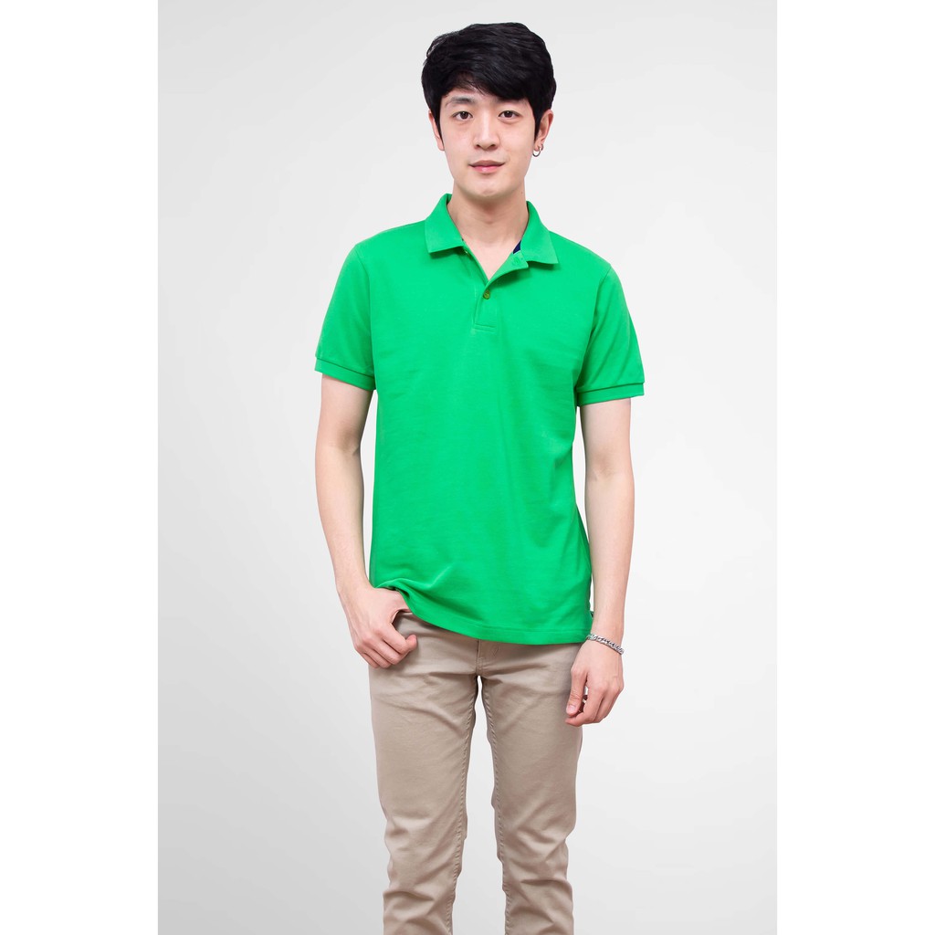 No Problem Noproblem ยอดขาย No.1 รับประกัน ไม่ย้วย ไม่ยืด ผ้านุ่ม เสื้อโปโล ชาย สีเขียวเพริโดต์